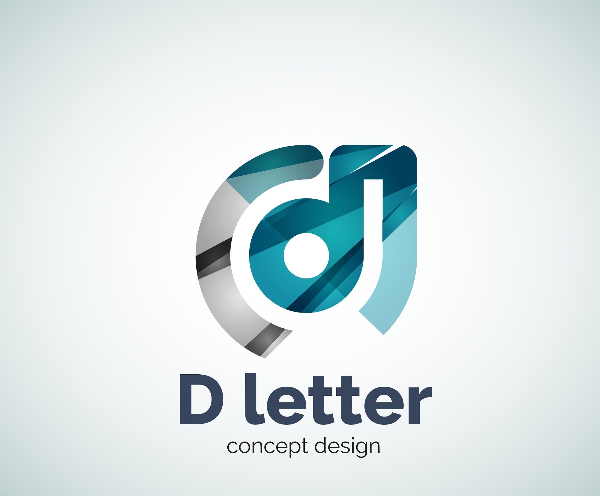d letter concept logo template