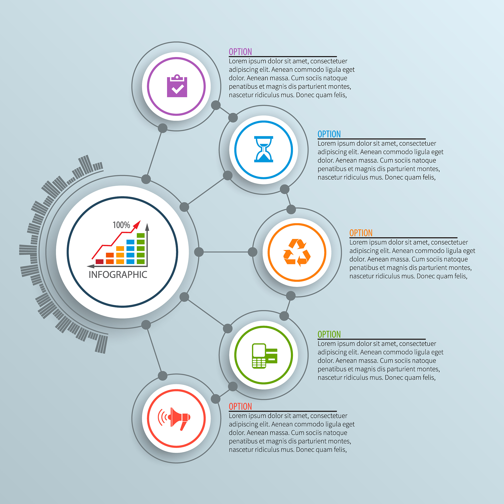 abstract 3d paper infographics