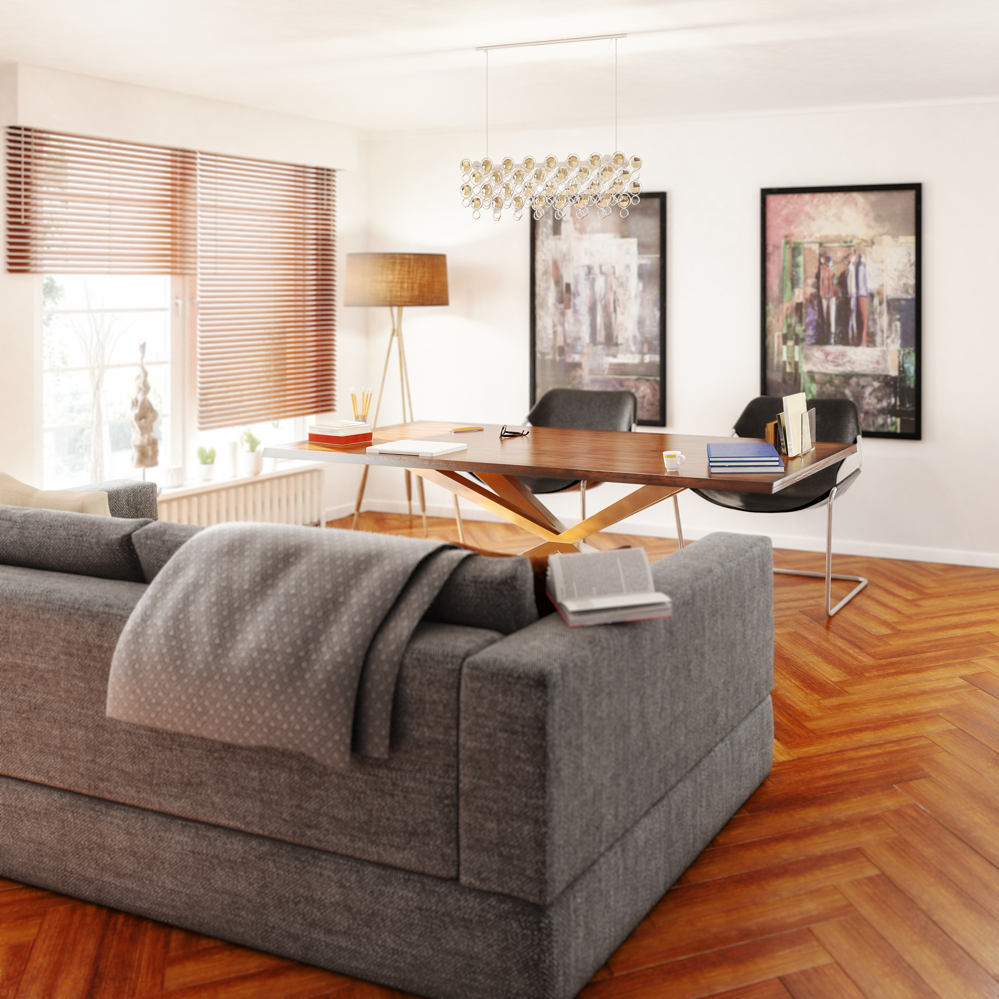 contemporary private office (focus) - 3d visualization