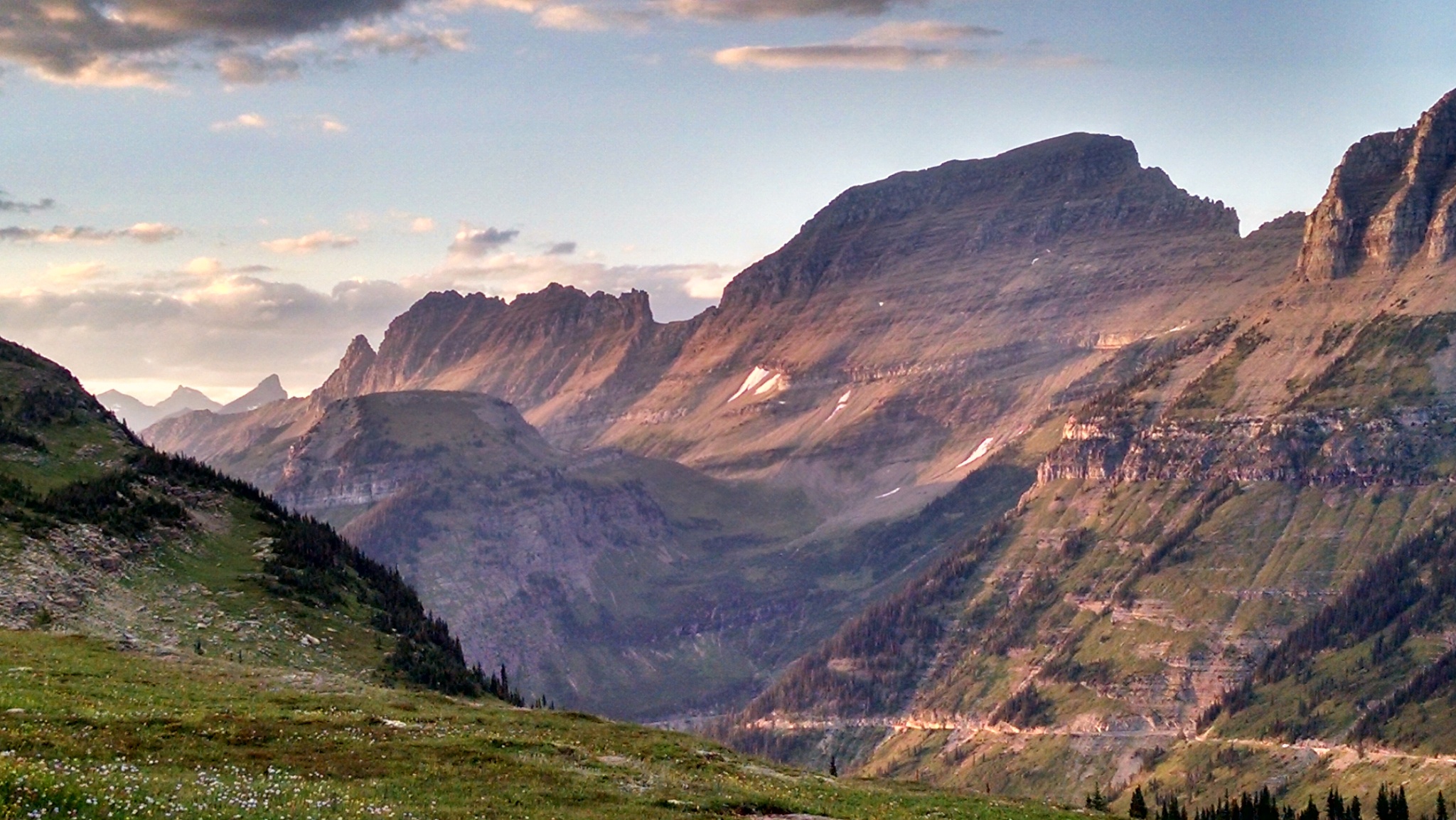 glacier national park logan pass near sunset