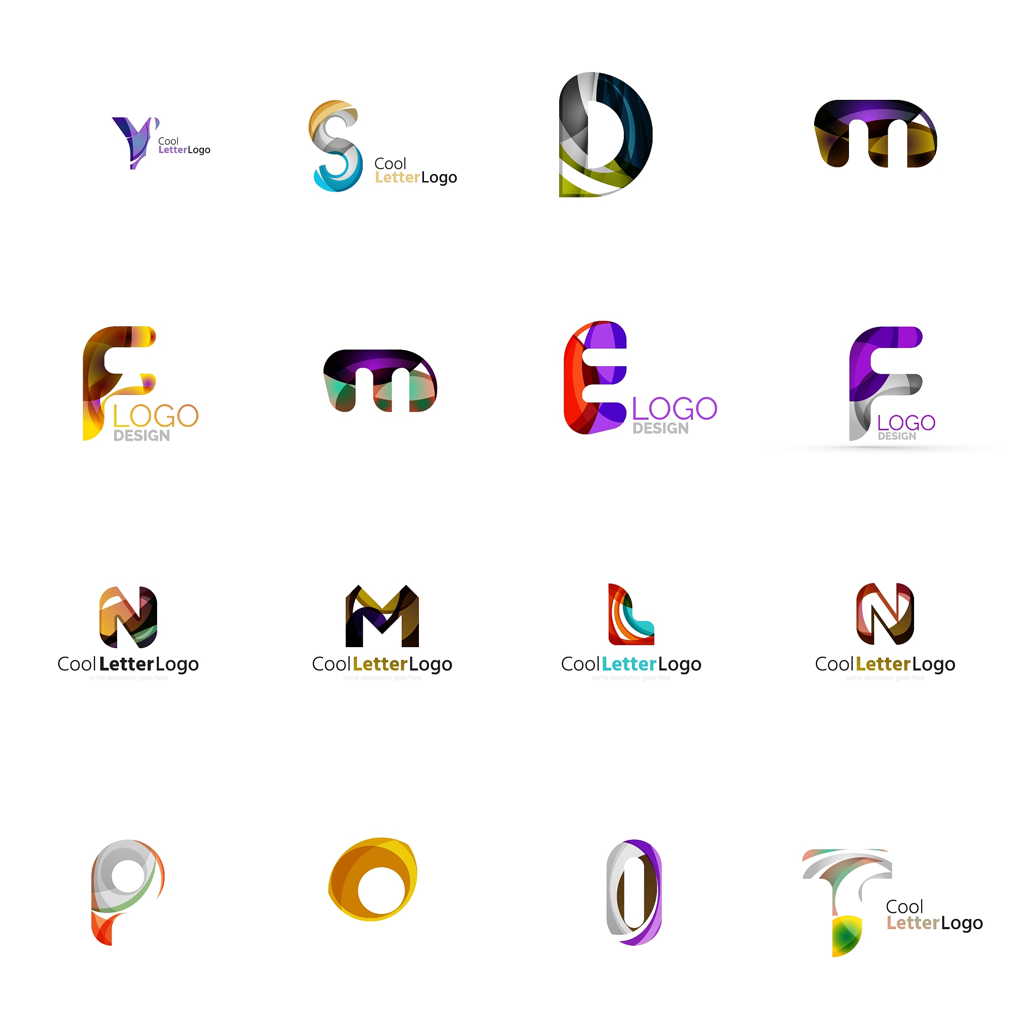 set of universal company logo ideas business icon