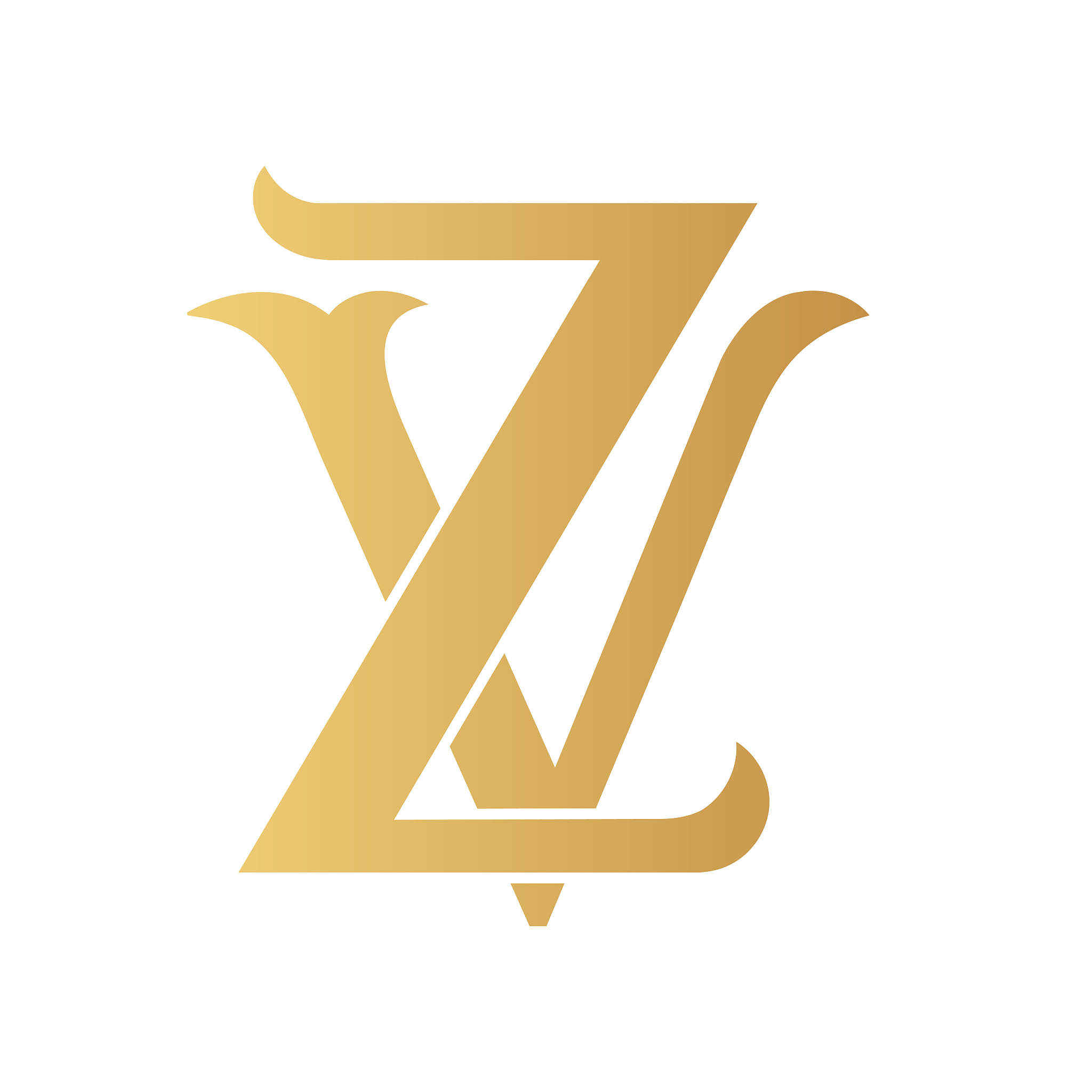 golden za monogram isolated in white.