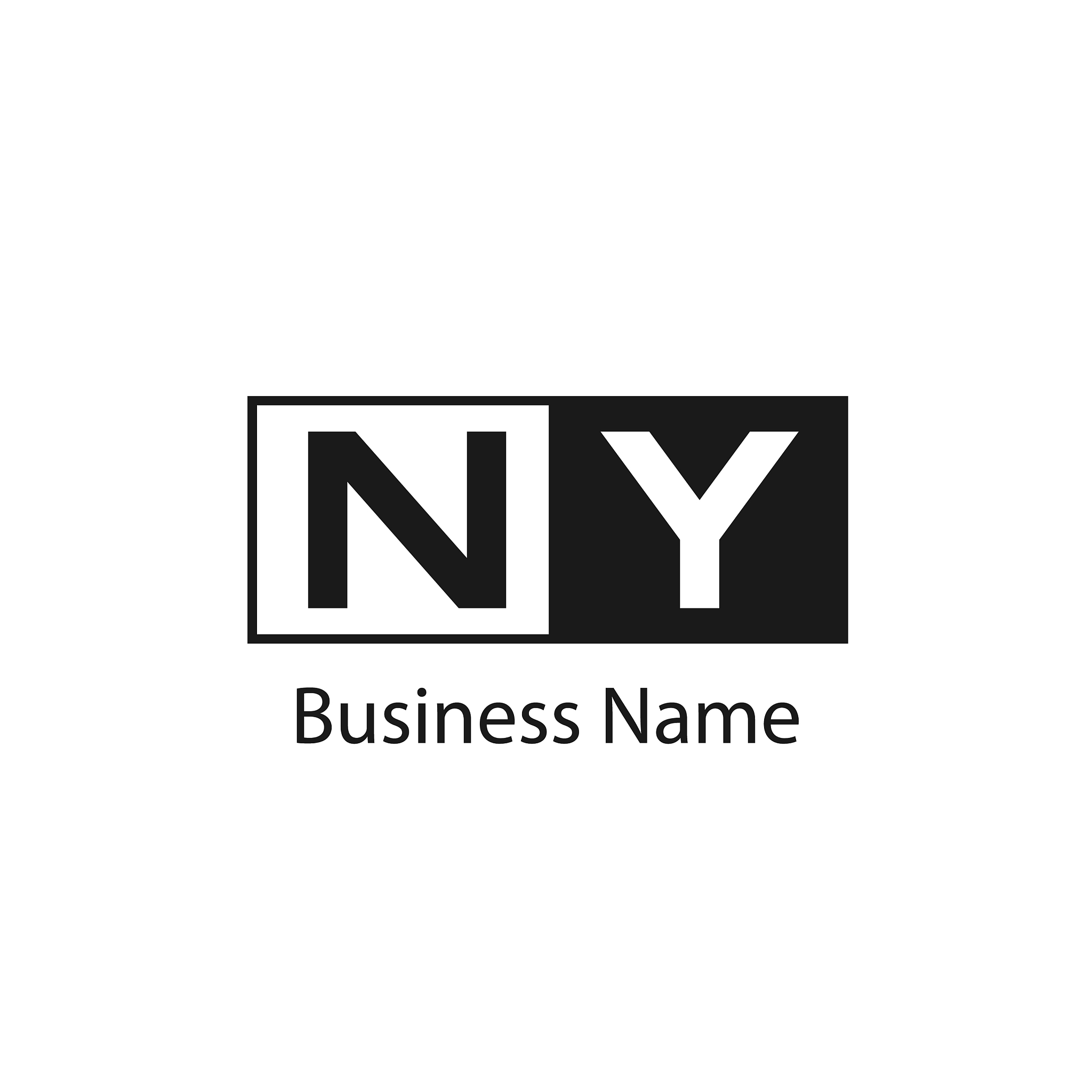 initial letter ny logo template design
