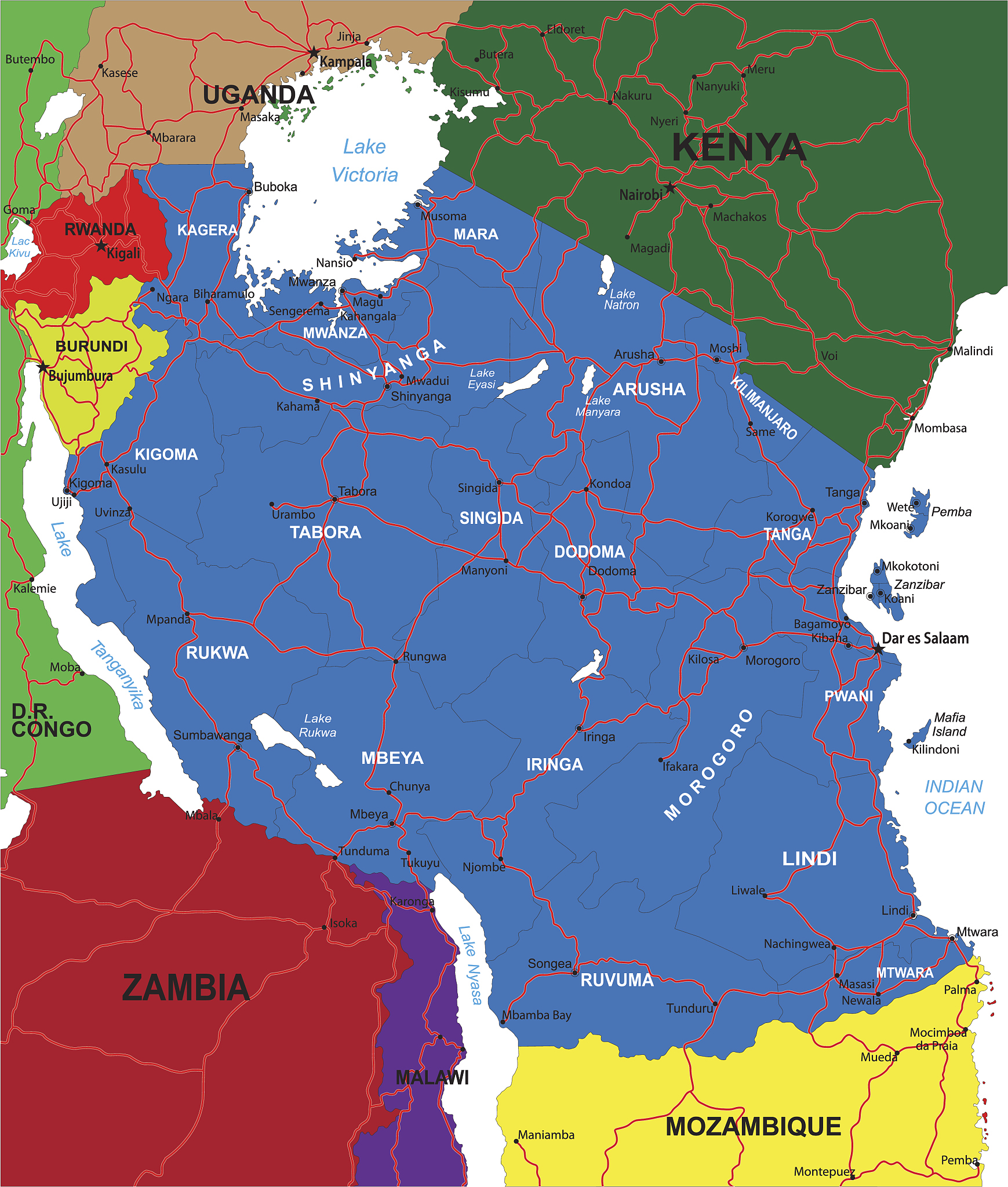 tanzania map