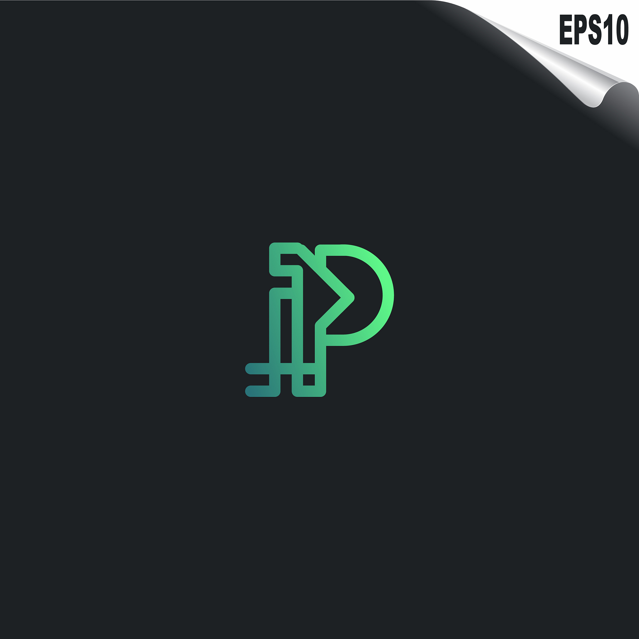initial ip logo monogram design template simple