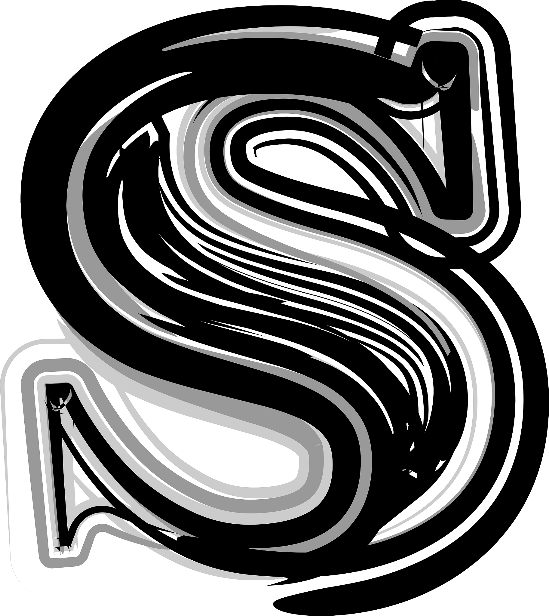 freehand typography letter s
