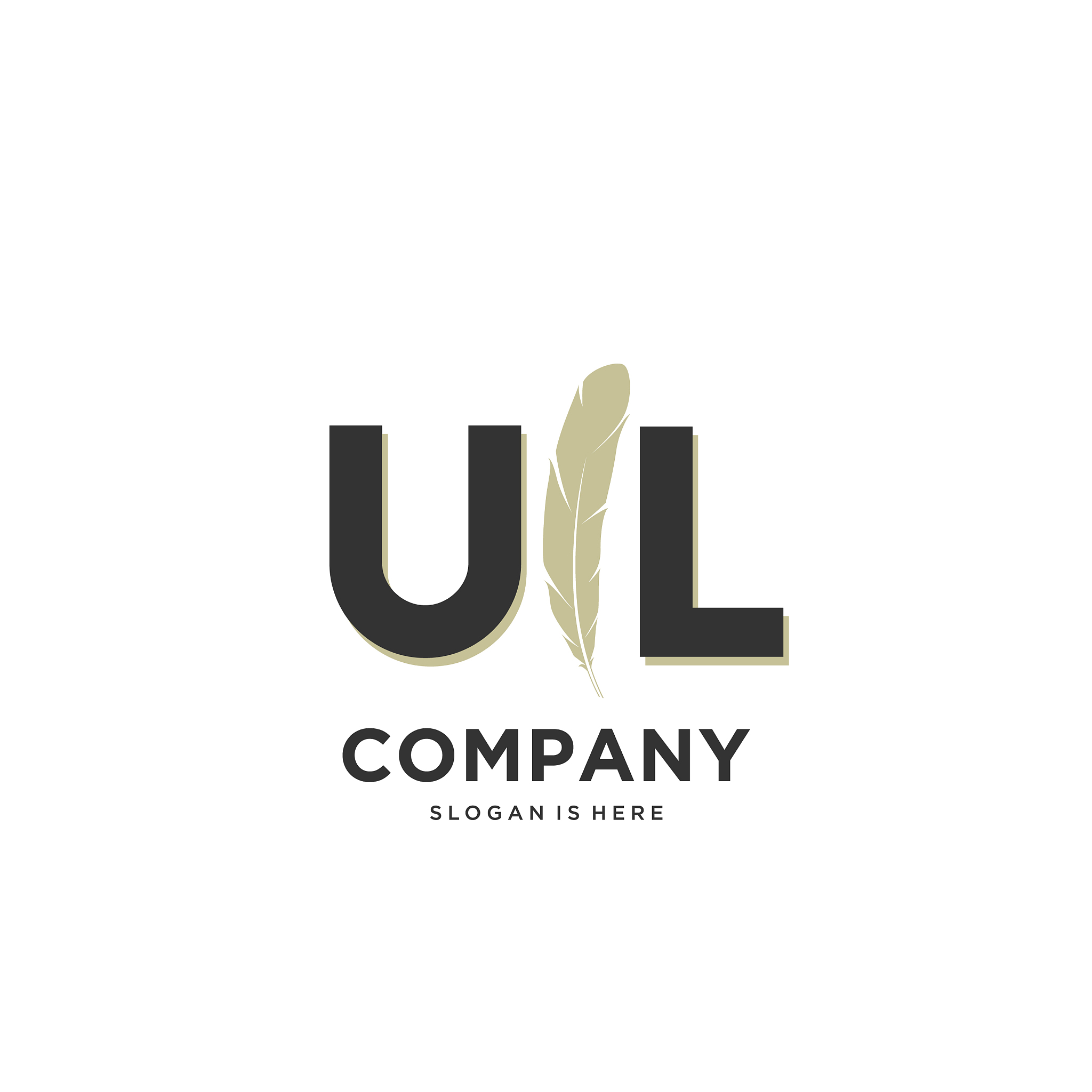 initial ul letter unique attractive creative