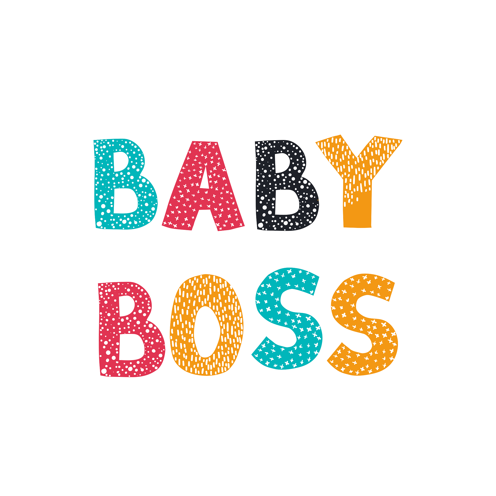 vector illustration with hand-drawn lettering. baby boss.