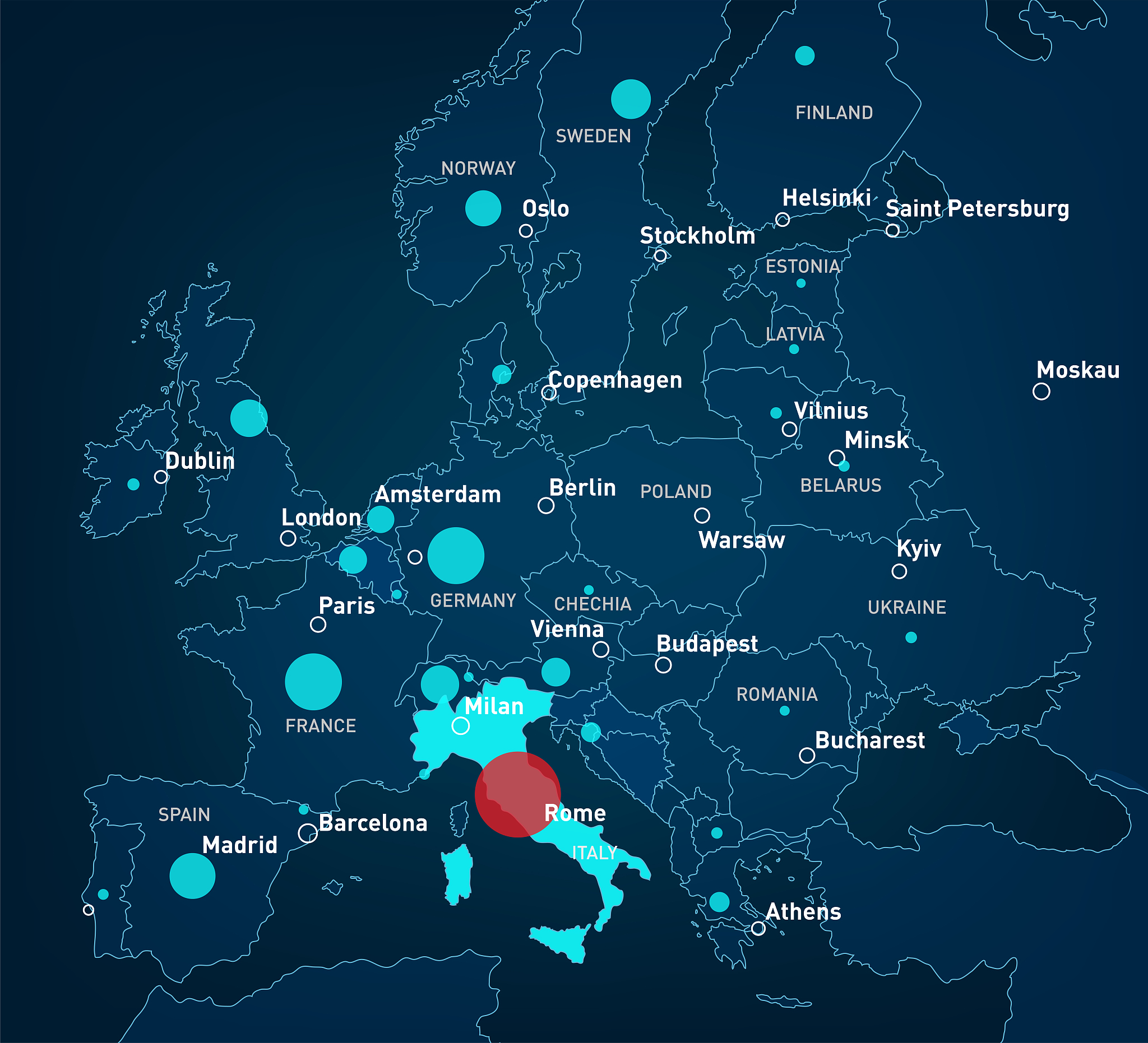 europe coronovirus vector map. italia quarantine.