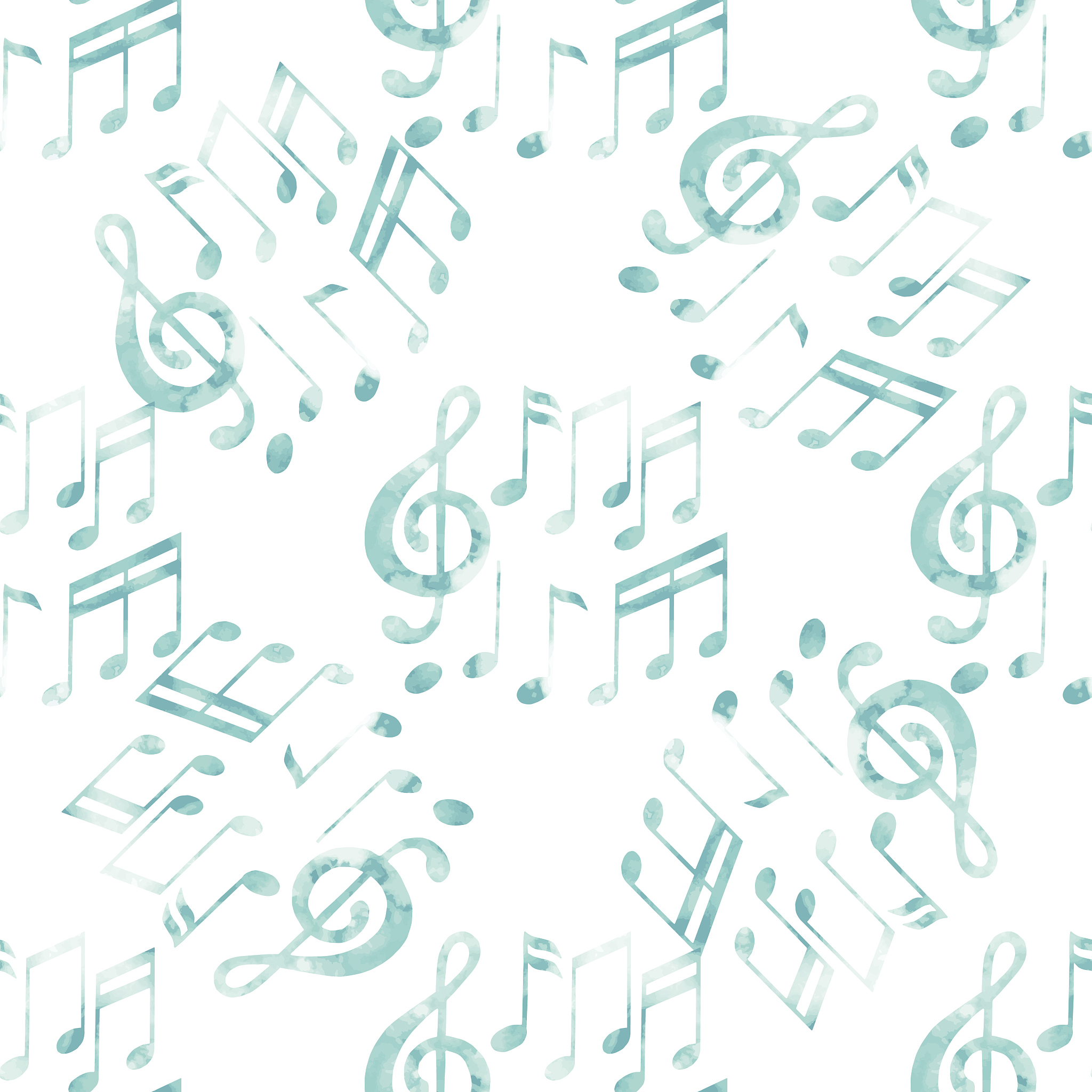 watercolor musical notes pattern