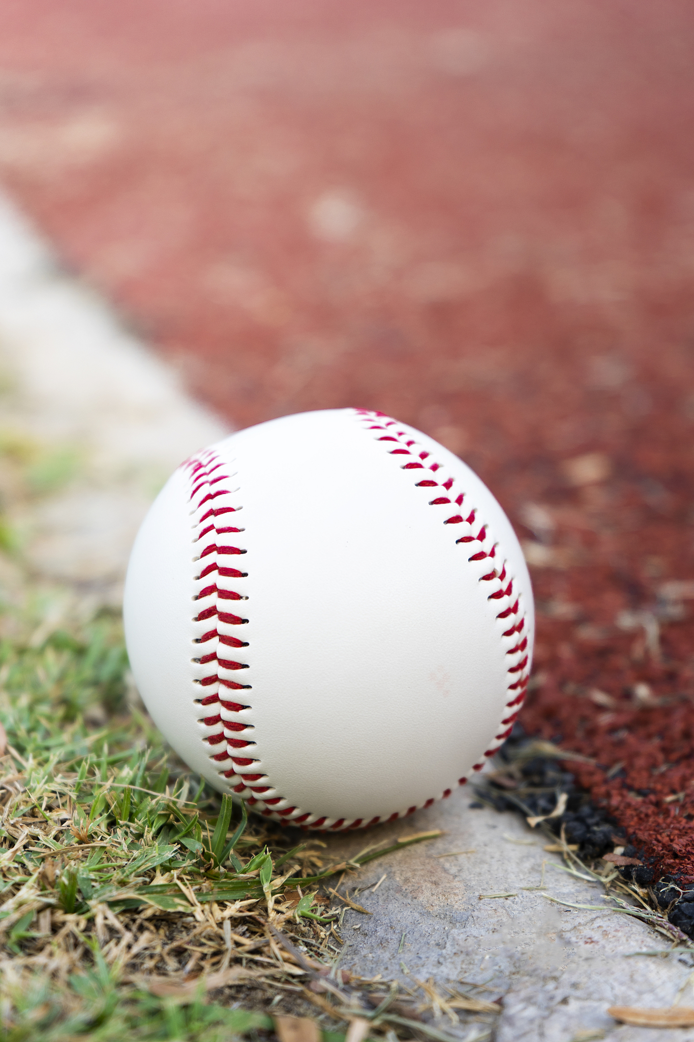 close up baseball on the infield, sport concept