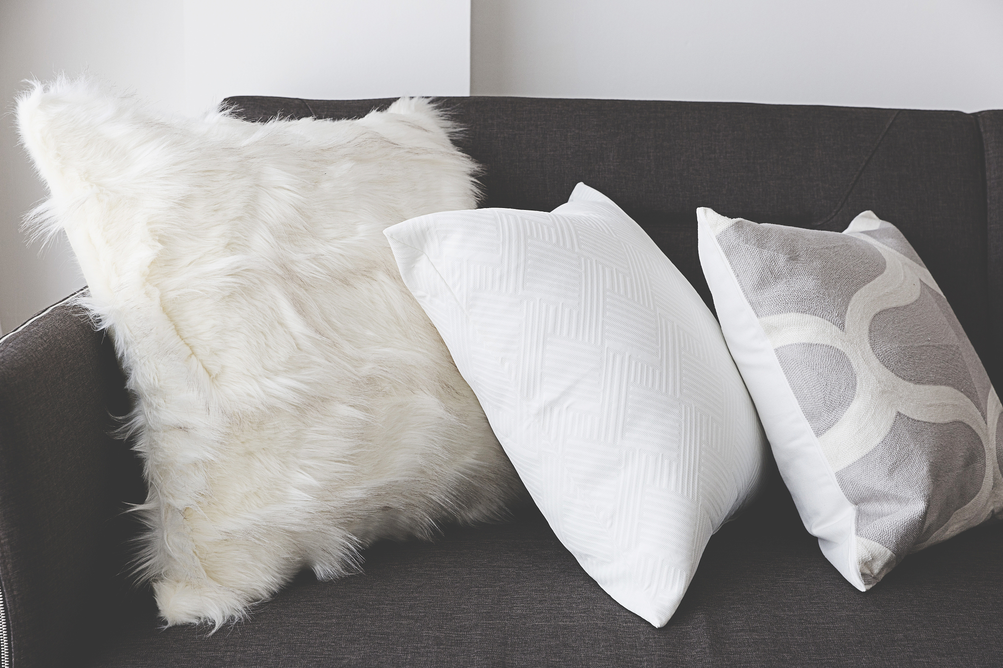 soft cushion on sofa