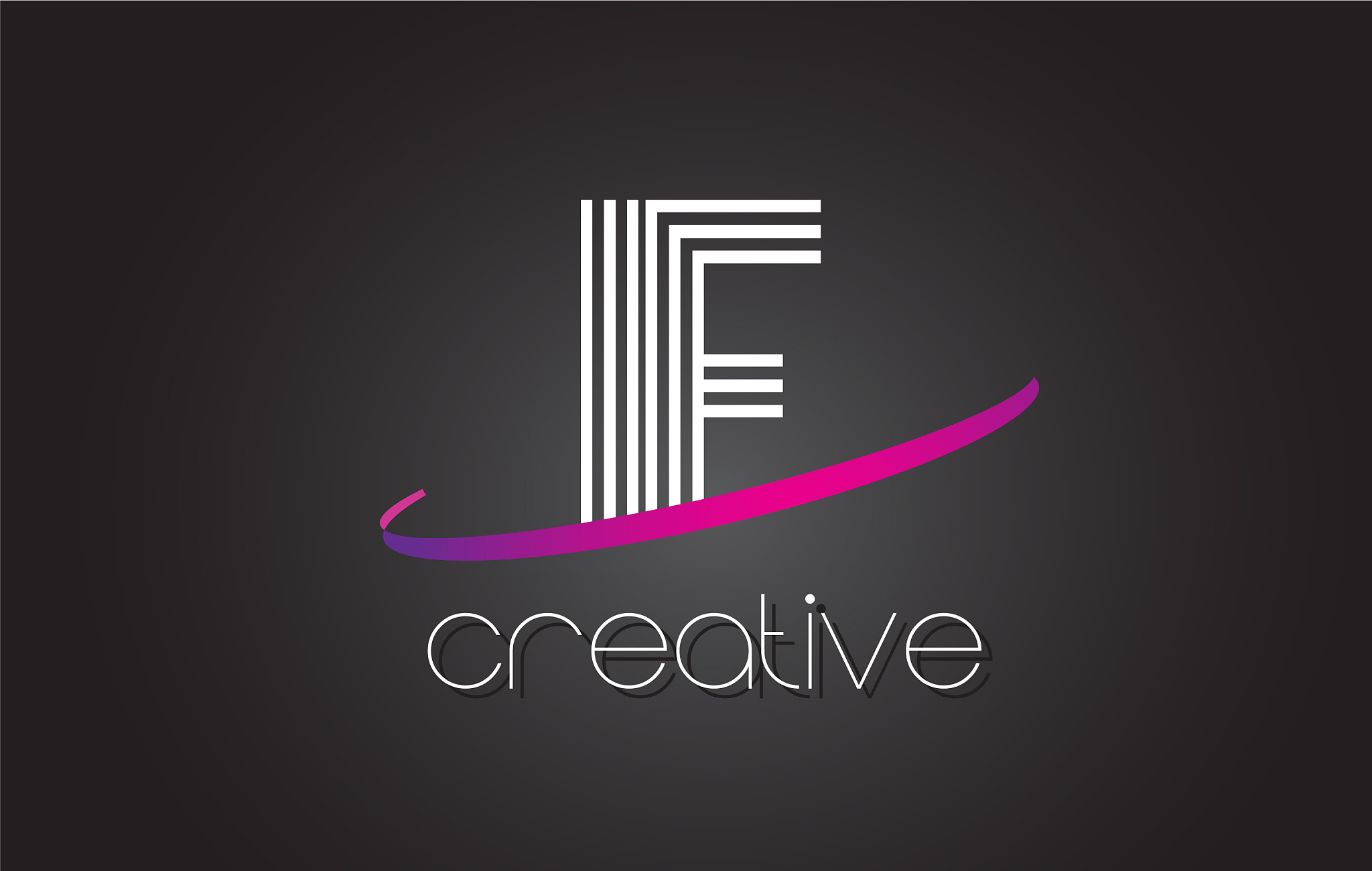 if i f letter logo with lines design and purple