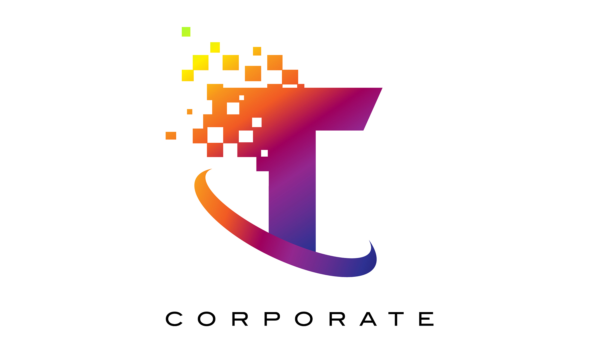 letter t colourful rainbow logo design