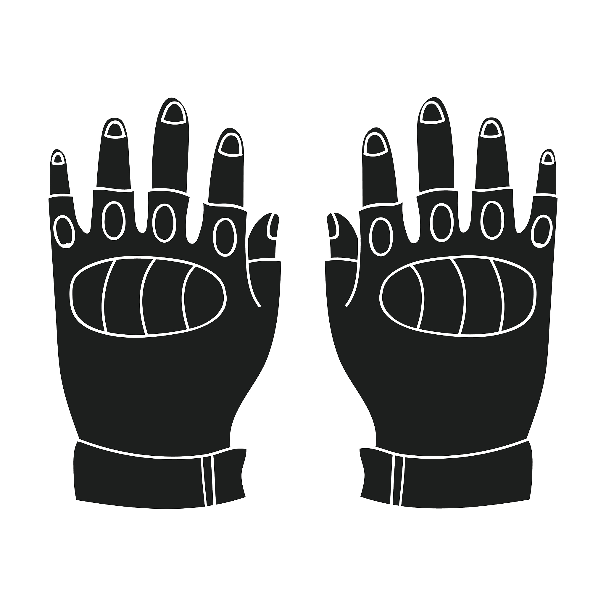 fingerless gloves icon in black style isolated on white backgrou