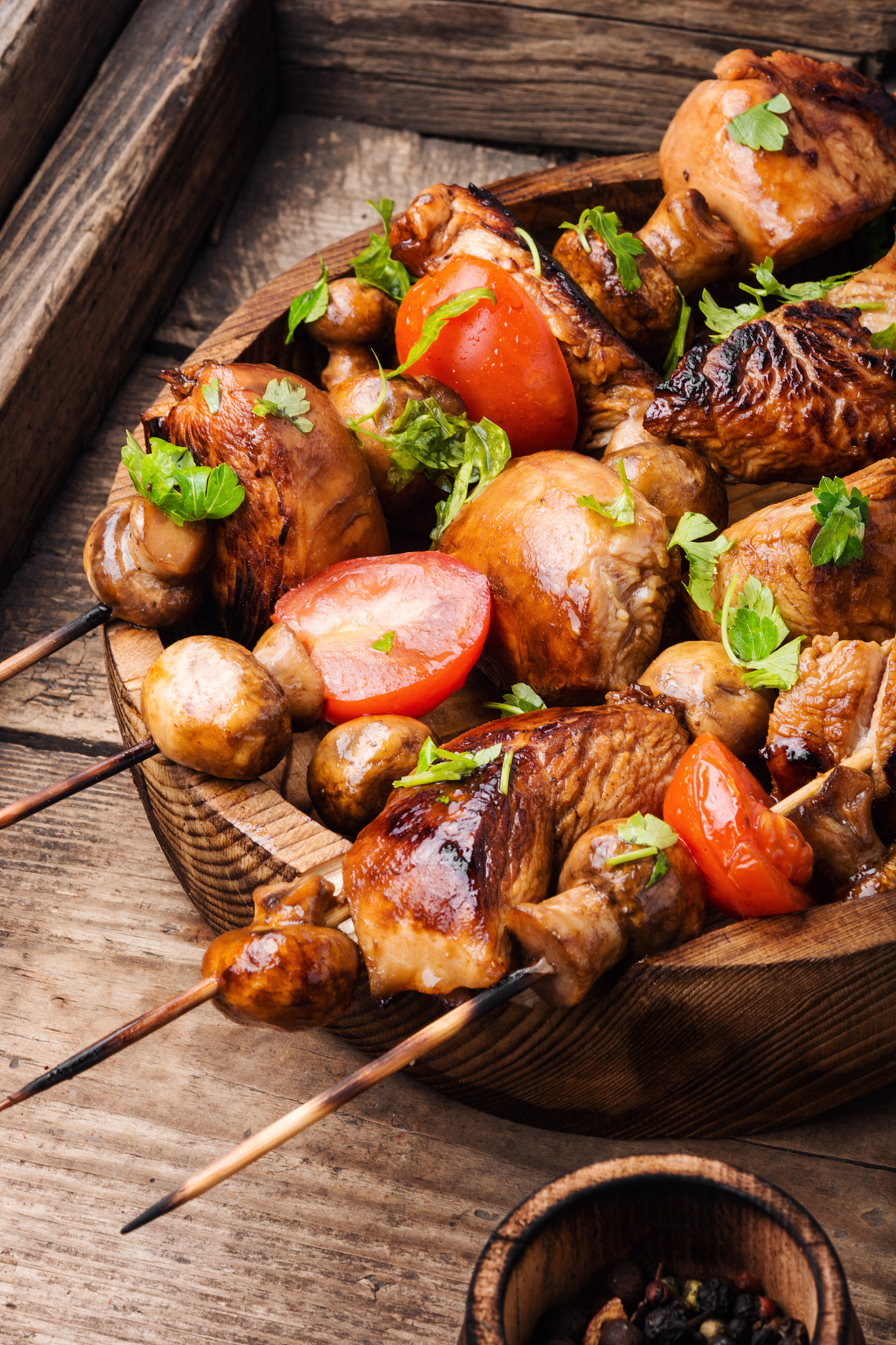 grilled shish kebab or shashlik