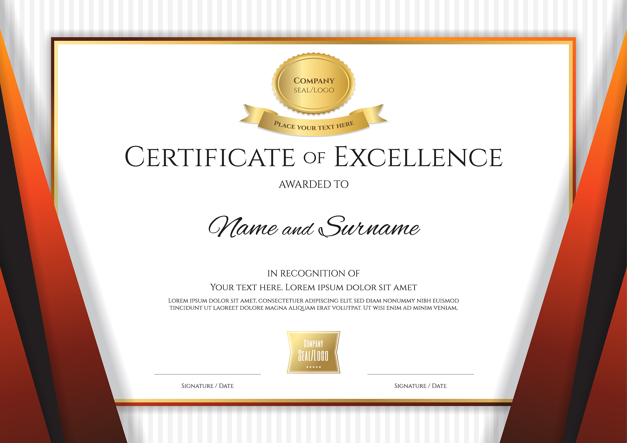 luxury certificate template with elegant golden