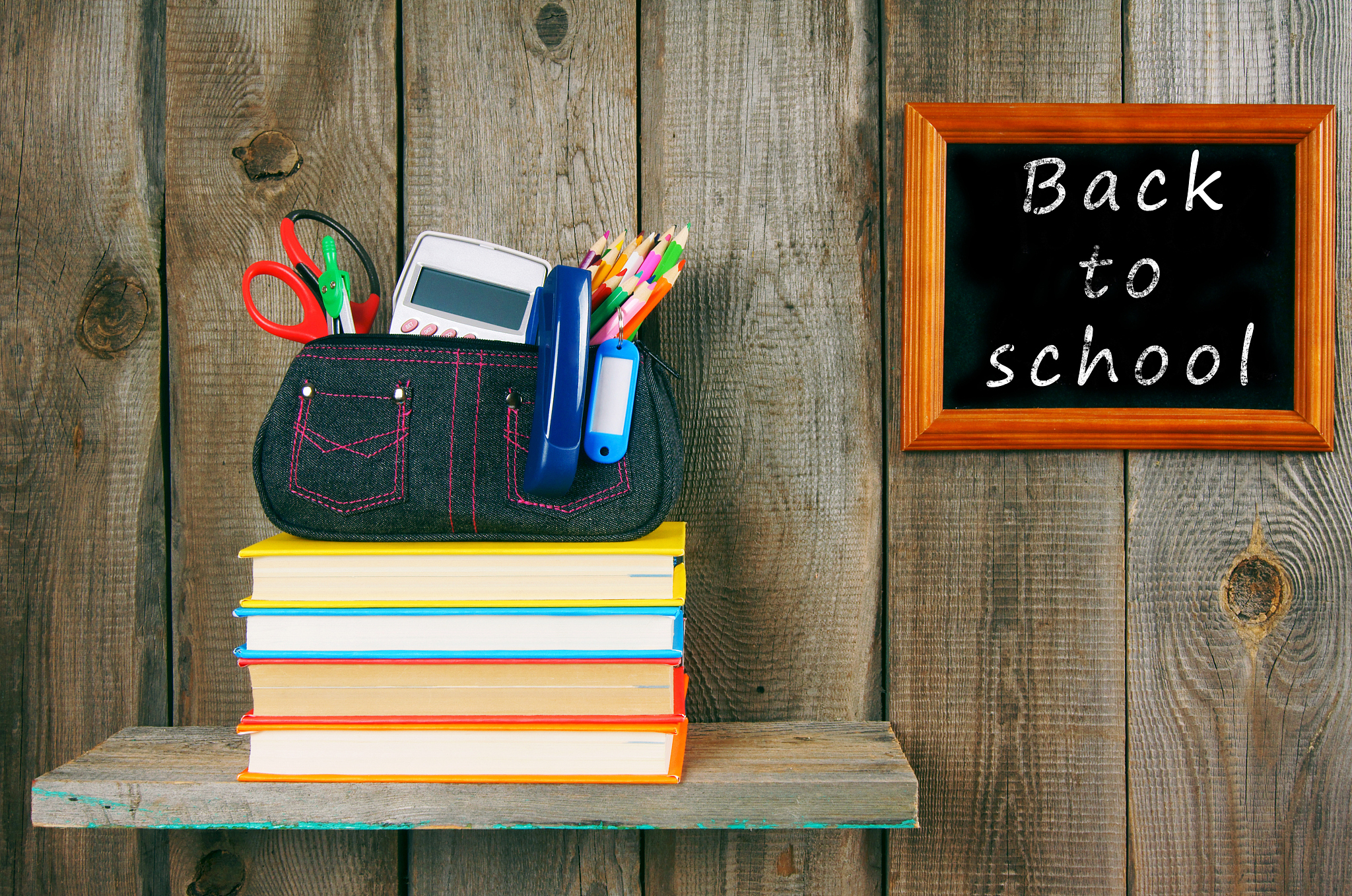 back to school. books and school tools .