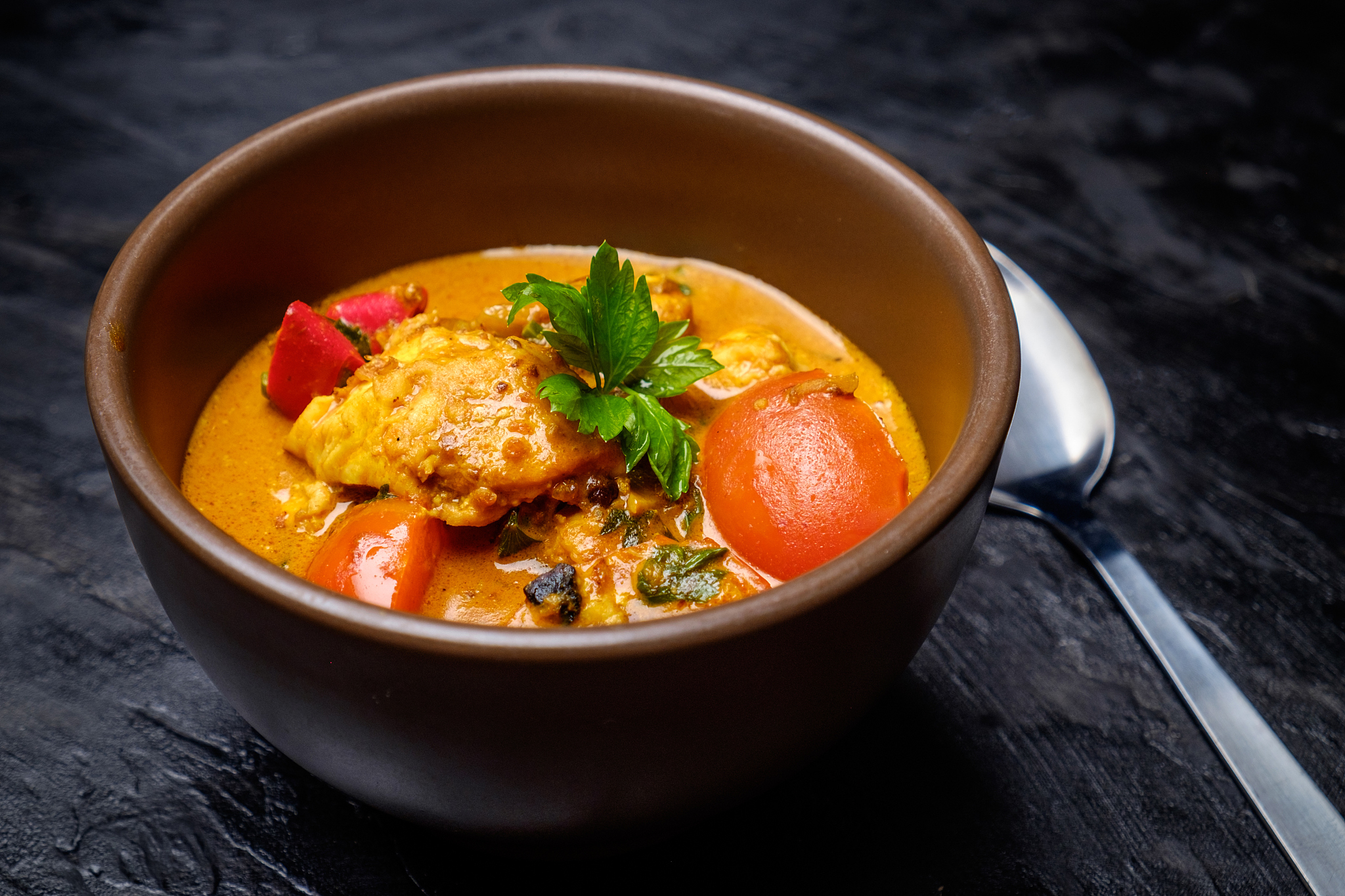 high angle view of food in bowl on table
