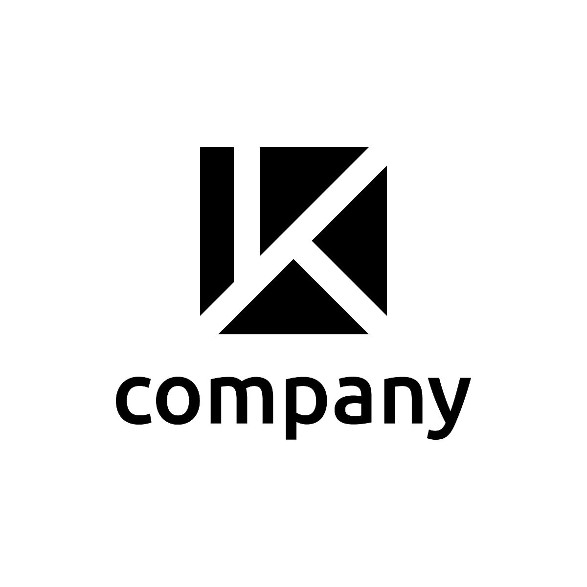 字母k方标志设计