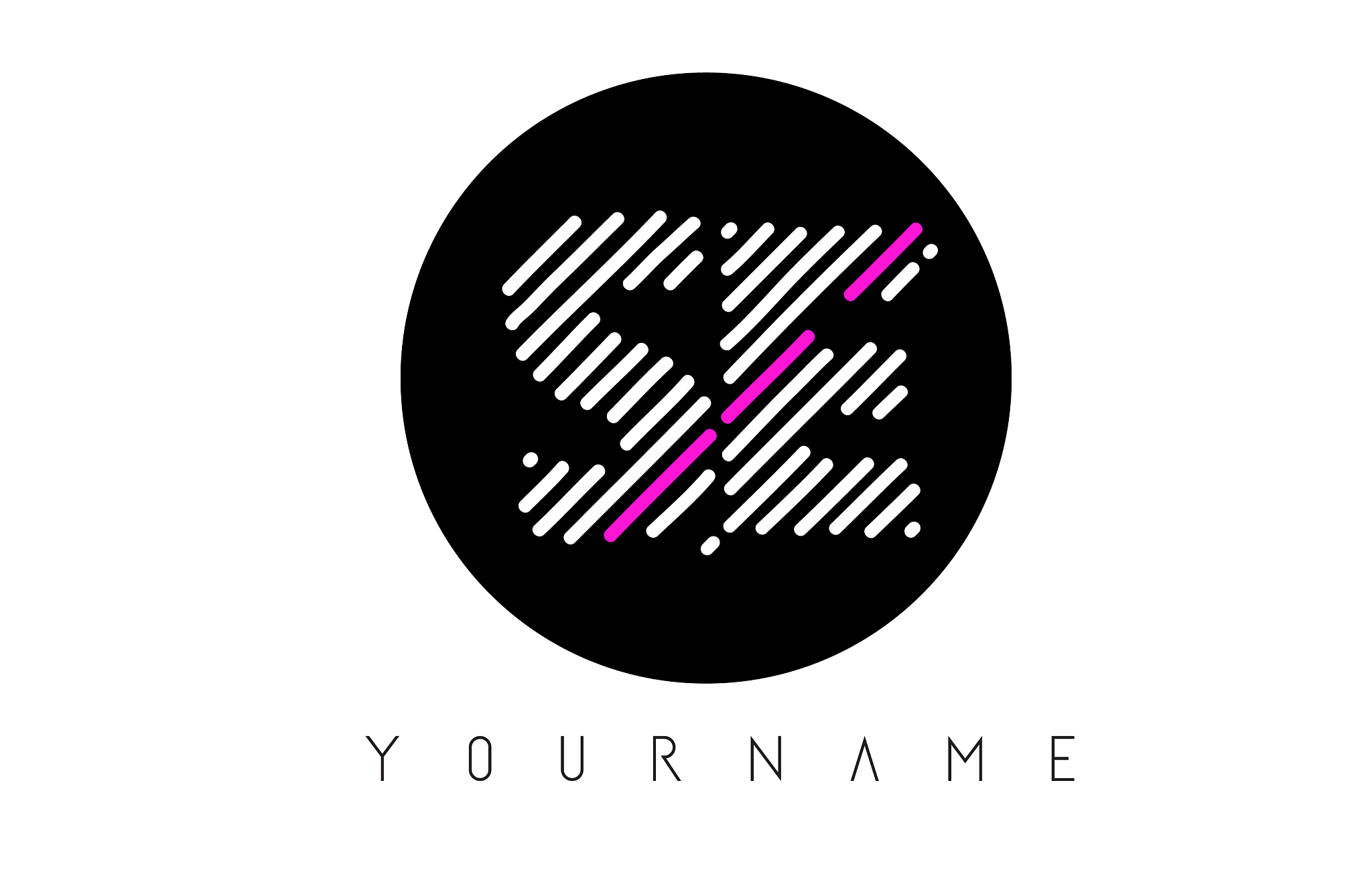 se letter logo design with white lines and black
