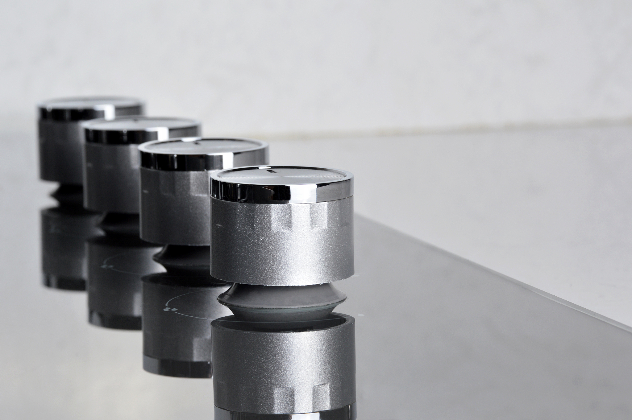 modern luxury black glass gas stove buttons