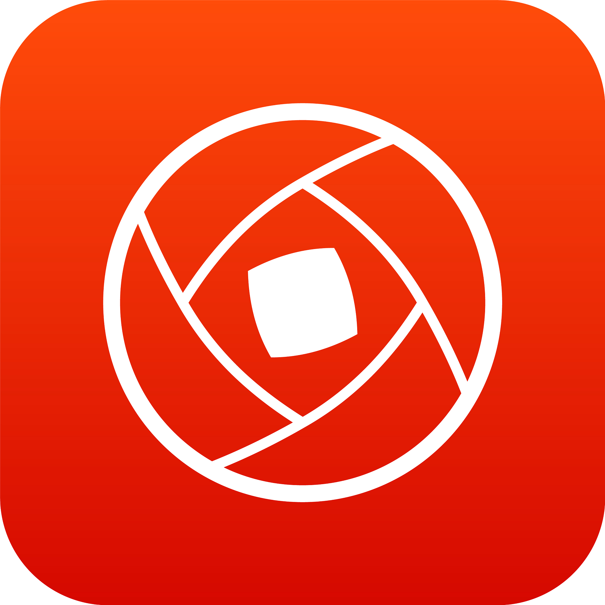 semi-closed lens icon digital red