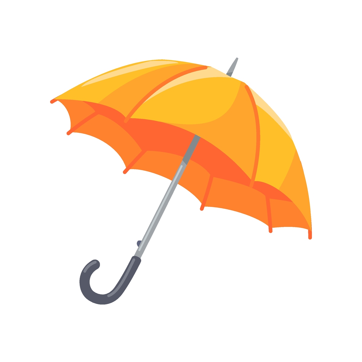<strong>雨伞</strong>遮挡雨水,黄色和橙色,天气防护图标