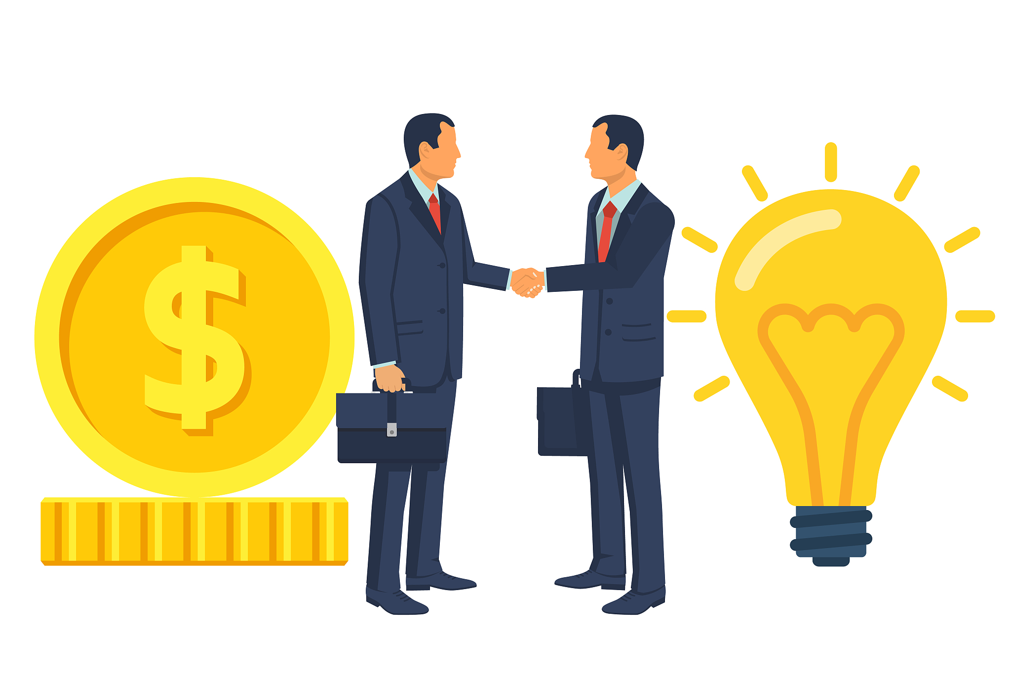 two businessmen on the deal shake hands