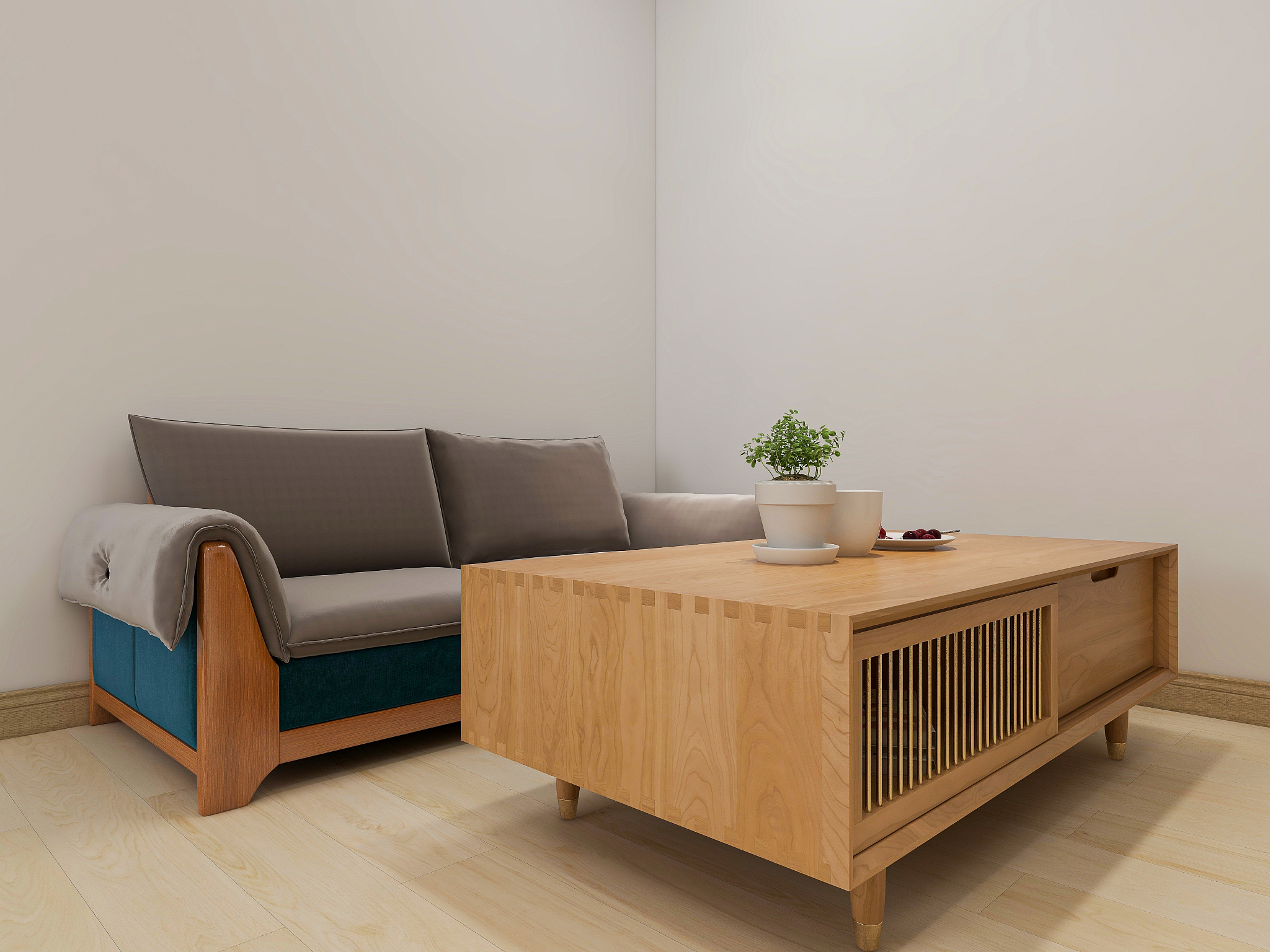 3d rendering, elegant and spacious bedroom design of modern apar