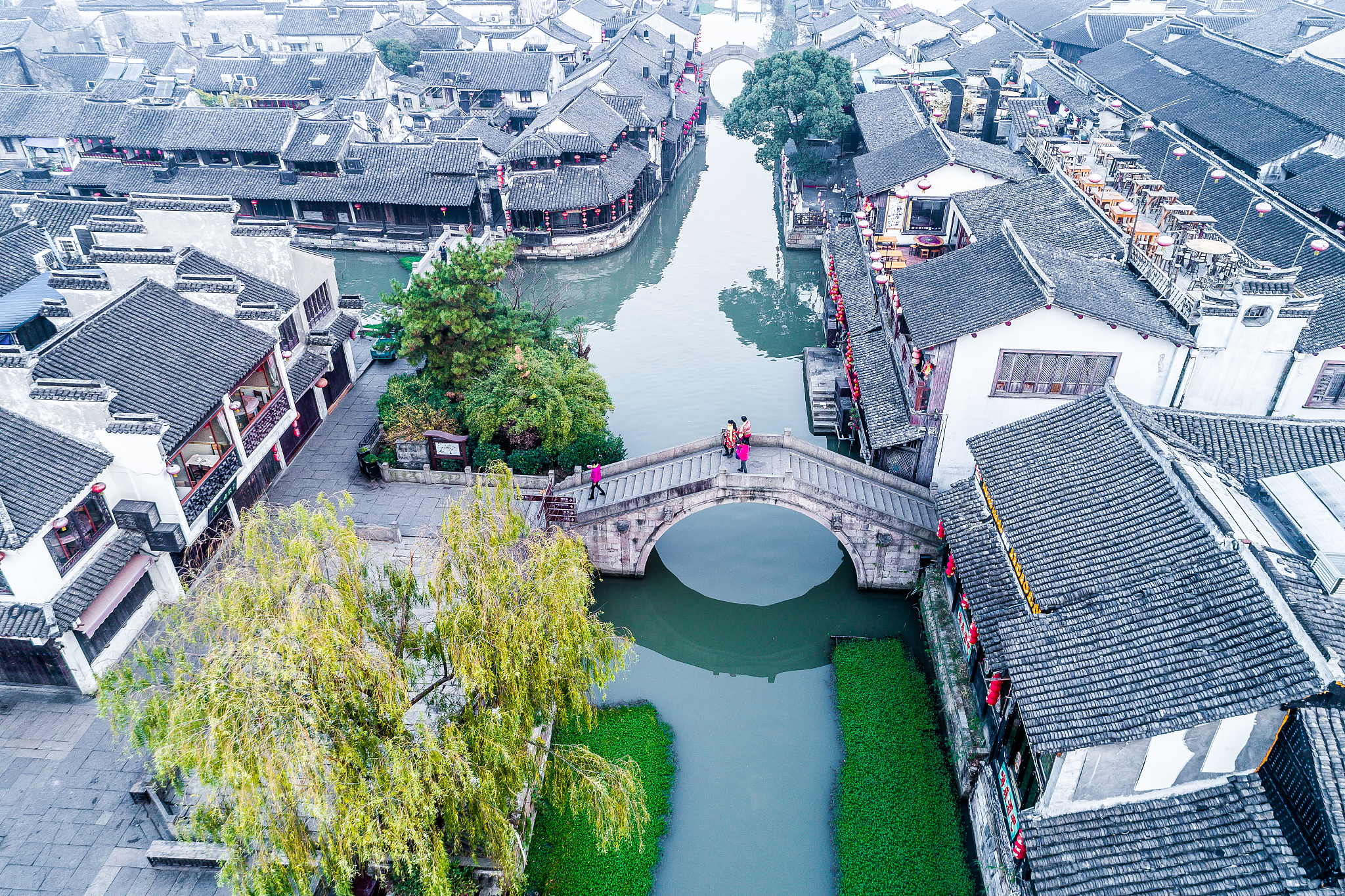浙江嘉兴航拍城市风光