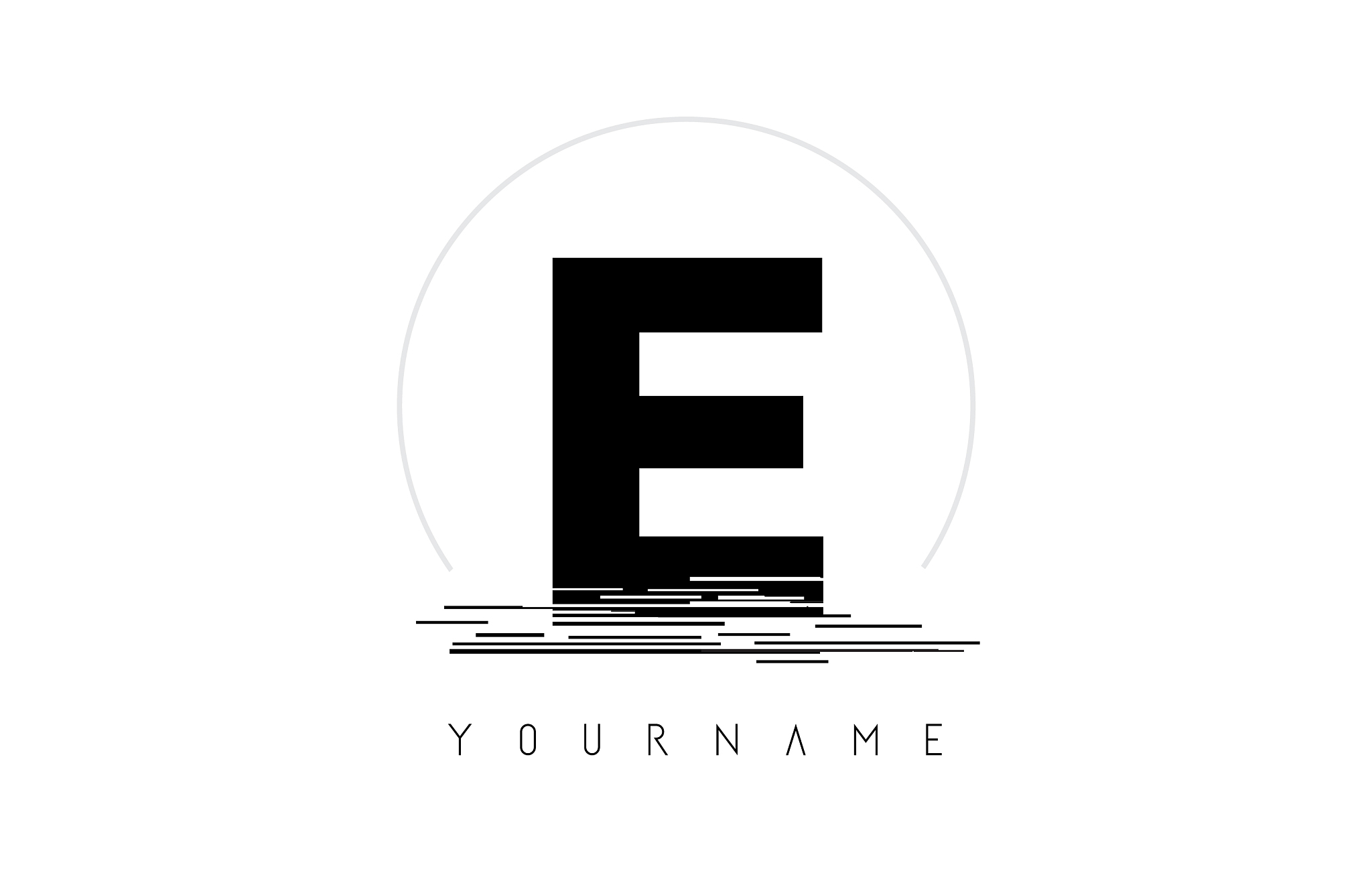 e black letter logo design with circular shape