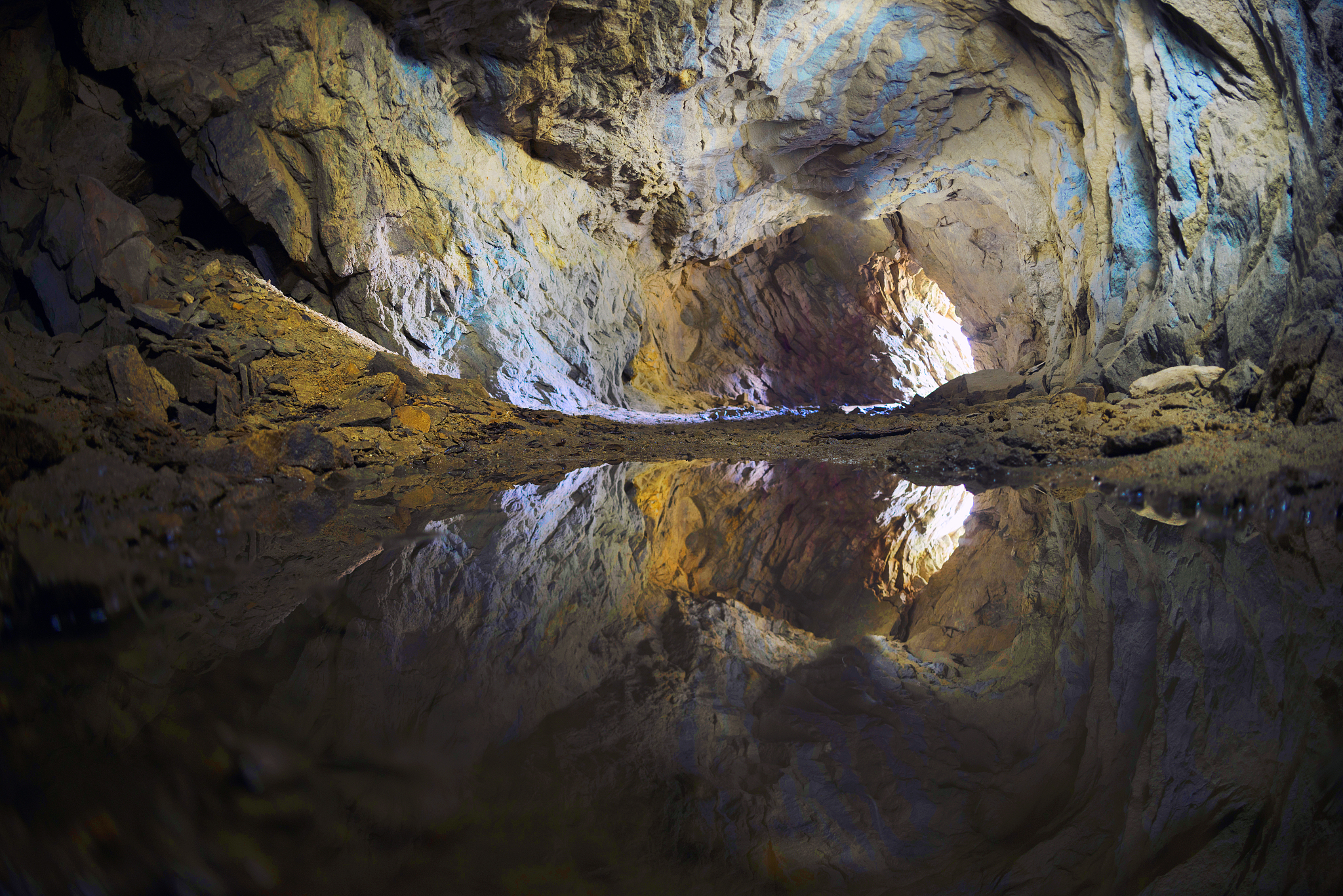 mine in the alps, switzerland