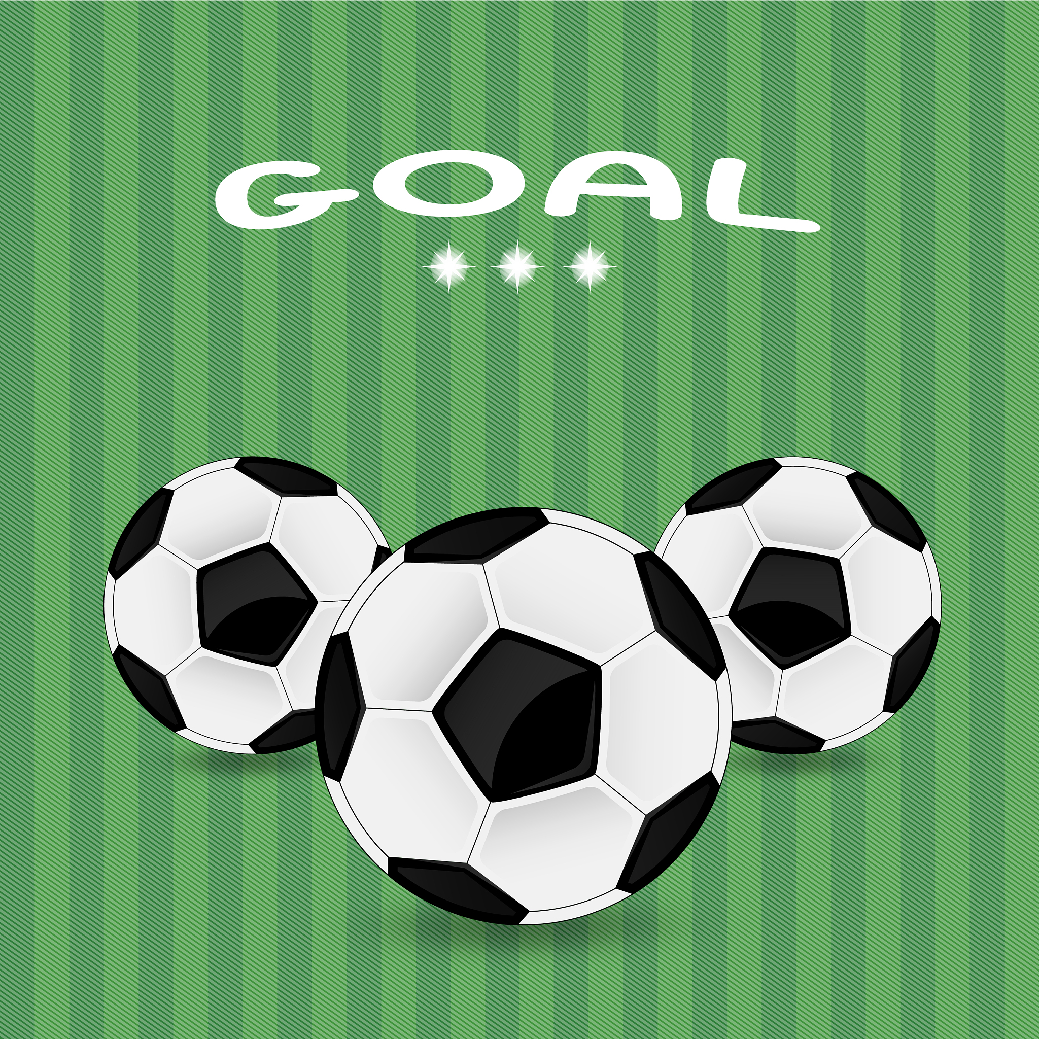 three soccer balls