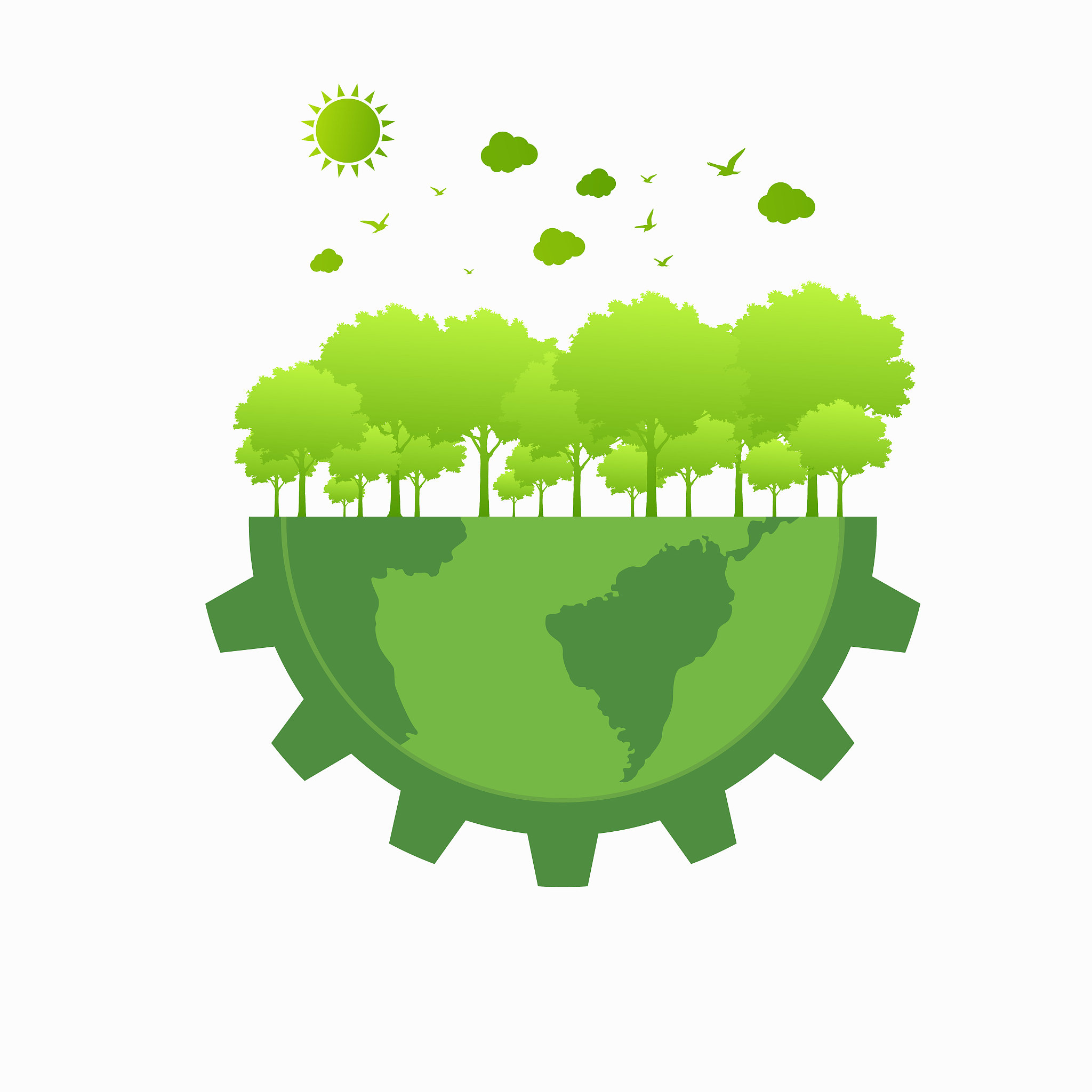 eco city concept with gear stock vector