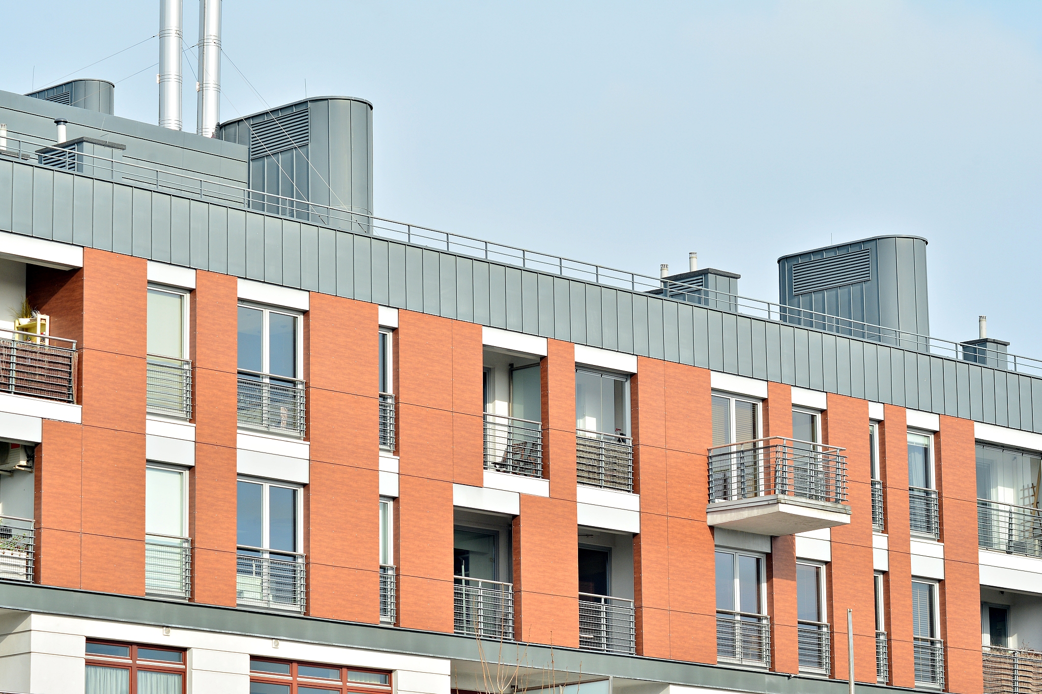 detail of a new modern apartment building