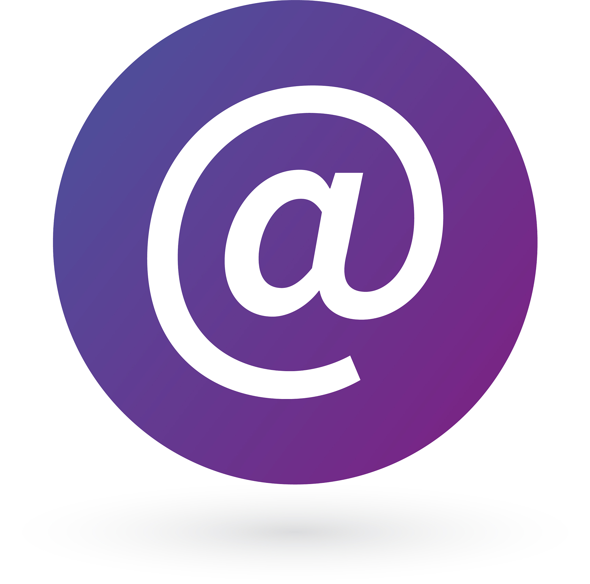 purple e-mail internet icon button isolated on