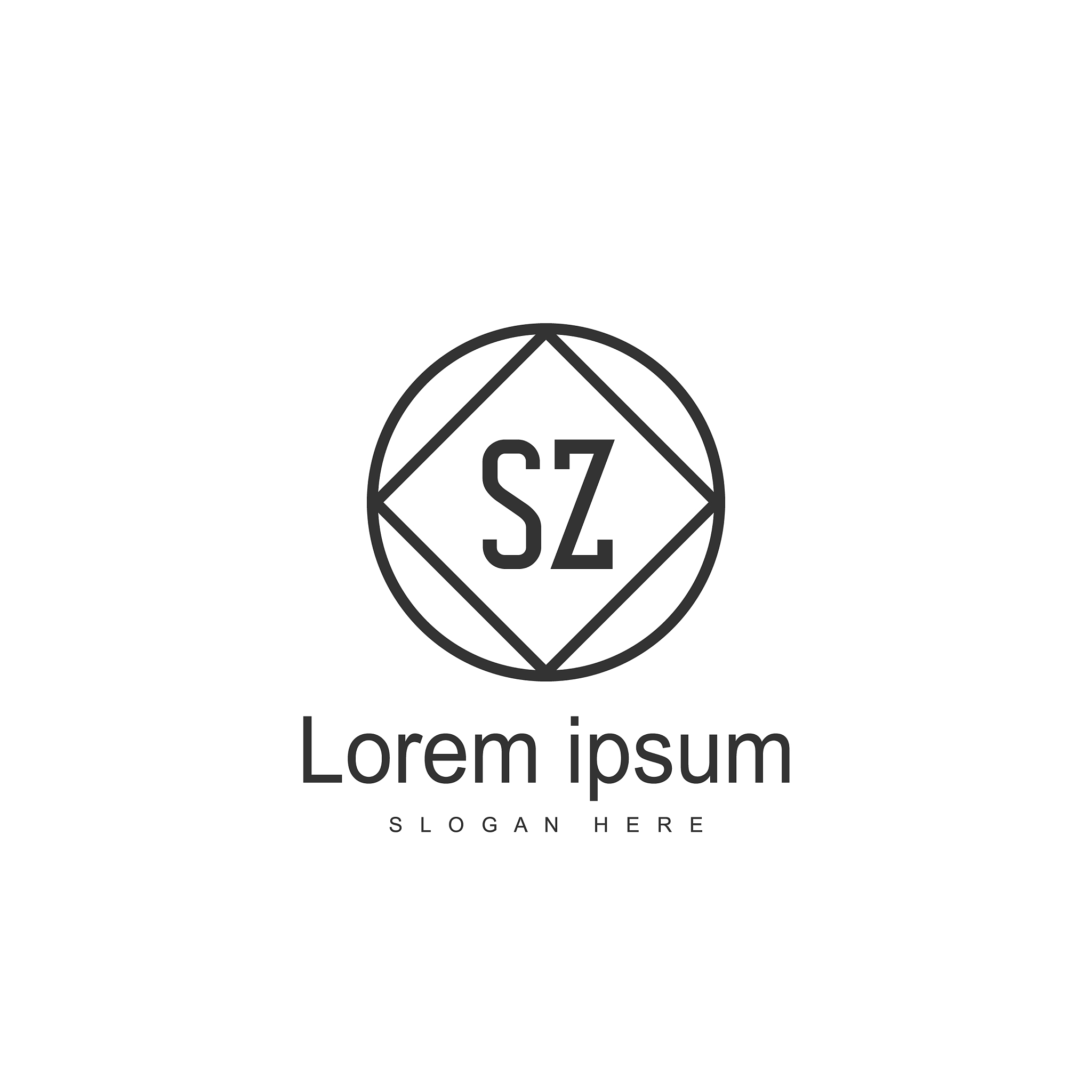 initial letter sz logo template minimalist letter
