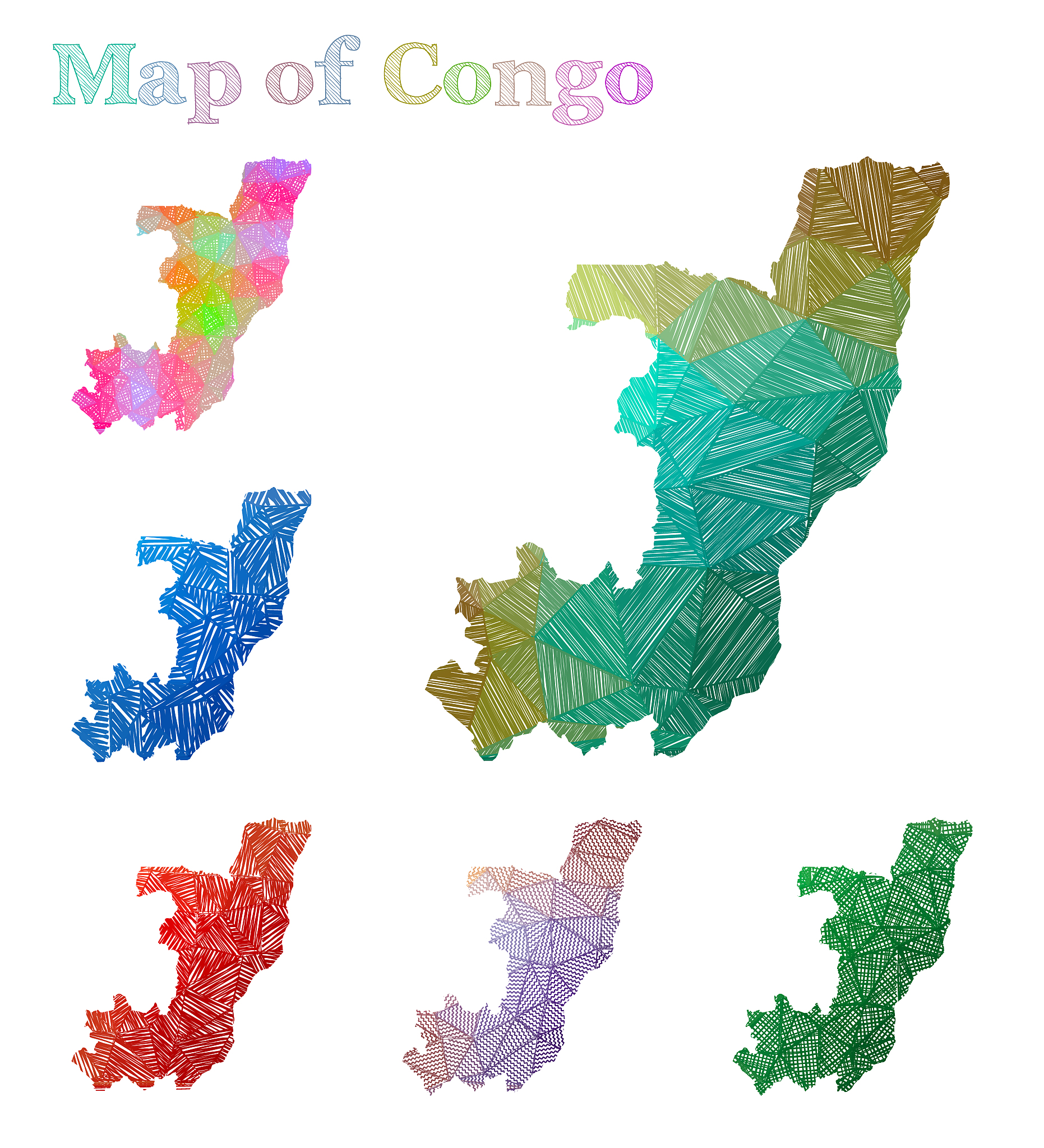 hand-drawn map of congo.