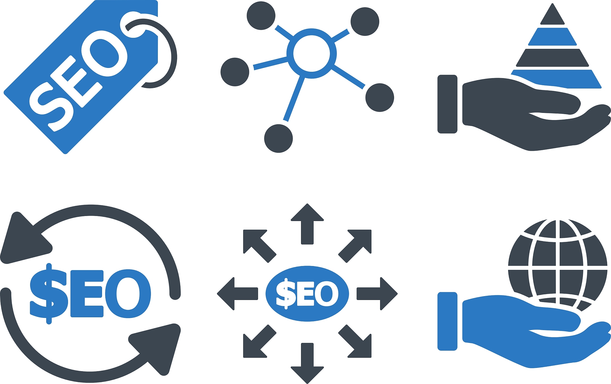 seo marketing flat icons