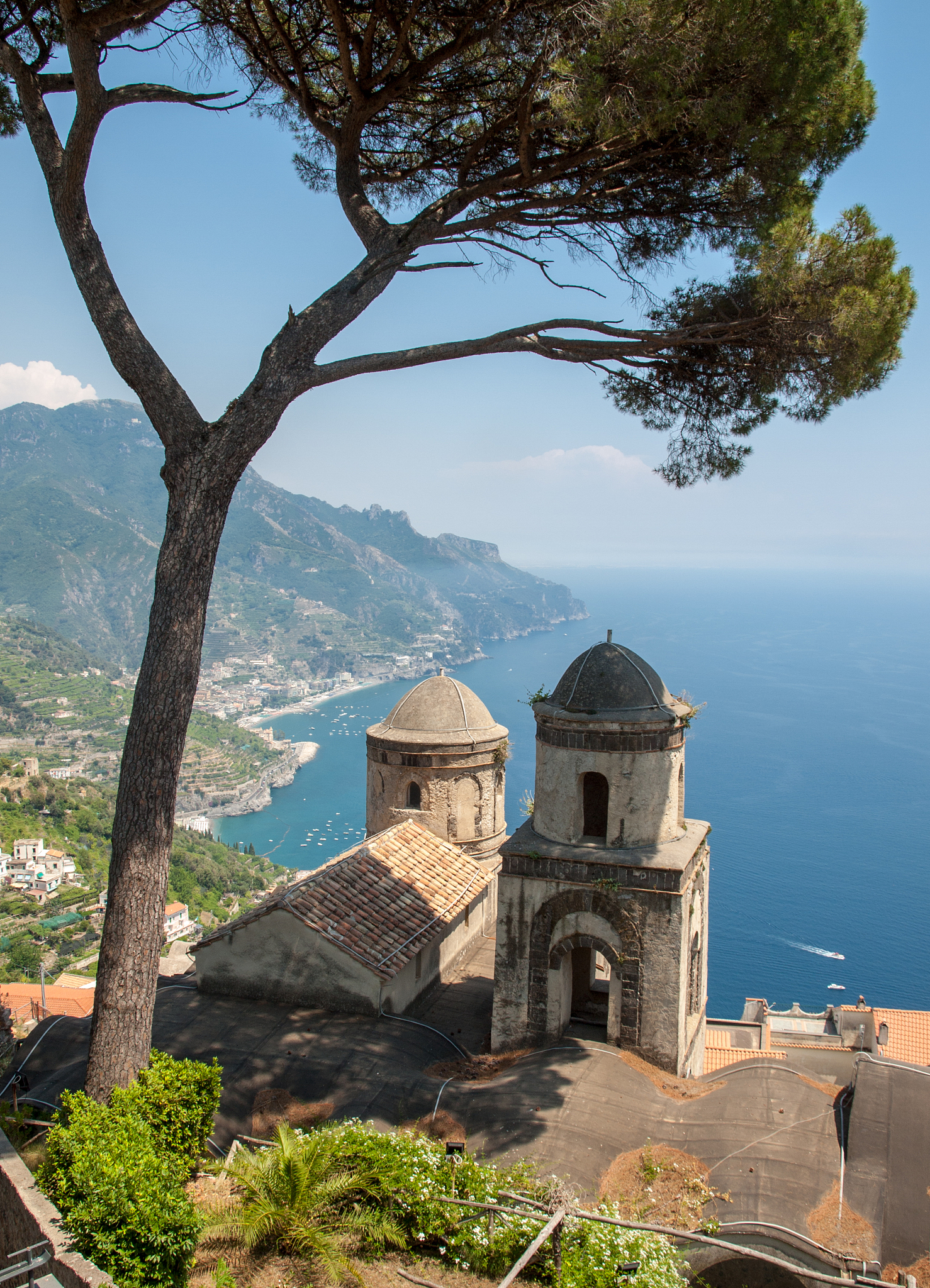 view over gulf of salerno from villa rufolo, ravello, campania, 