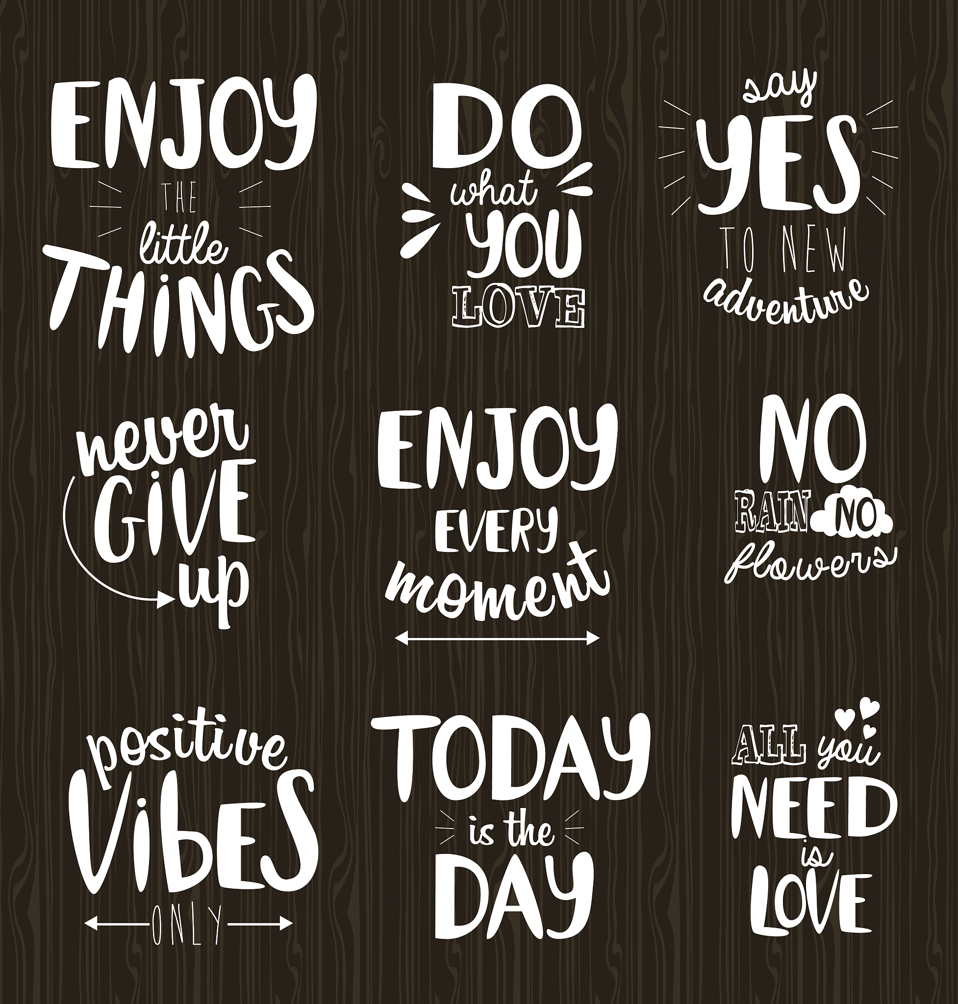 hand draw typography design set