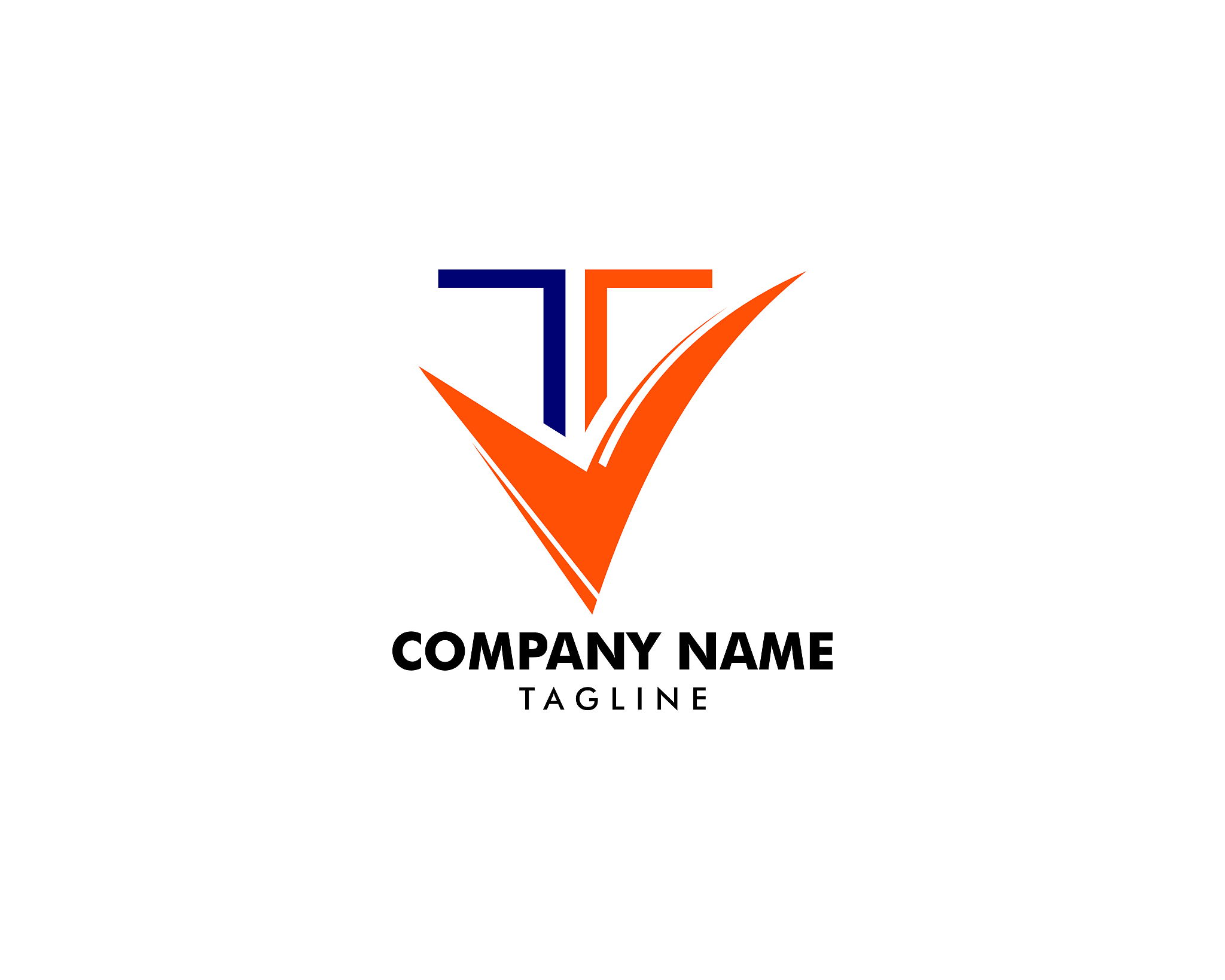t letter tick   icon vector template