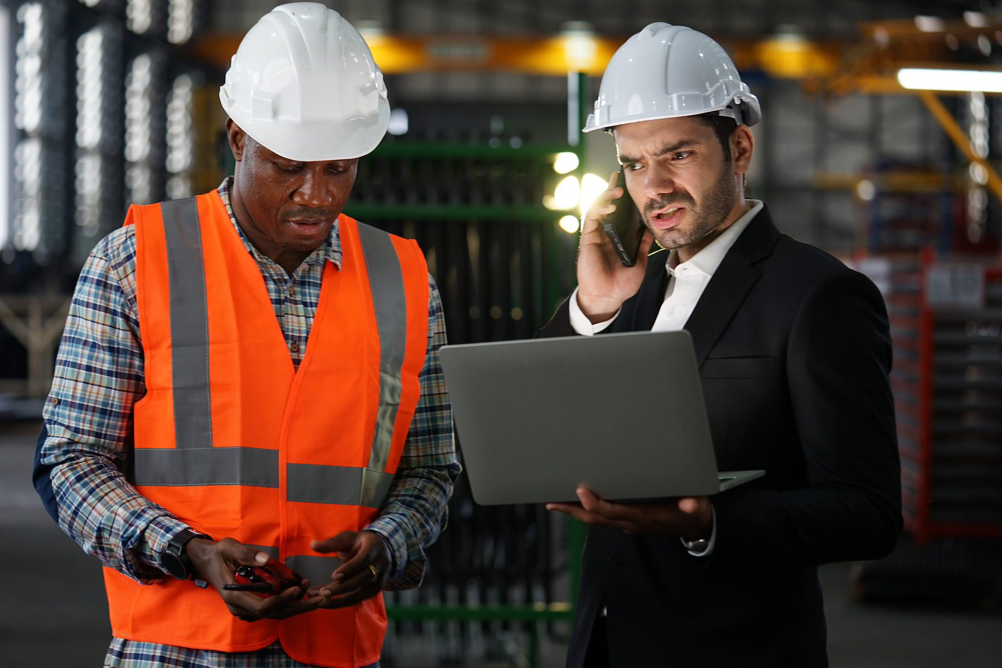 business and engineers concept,two engineers working in the fact