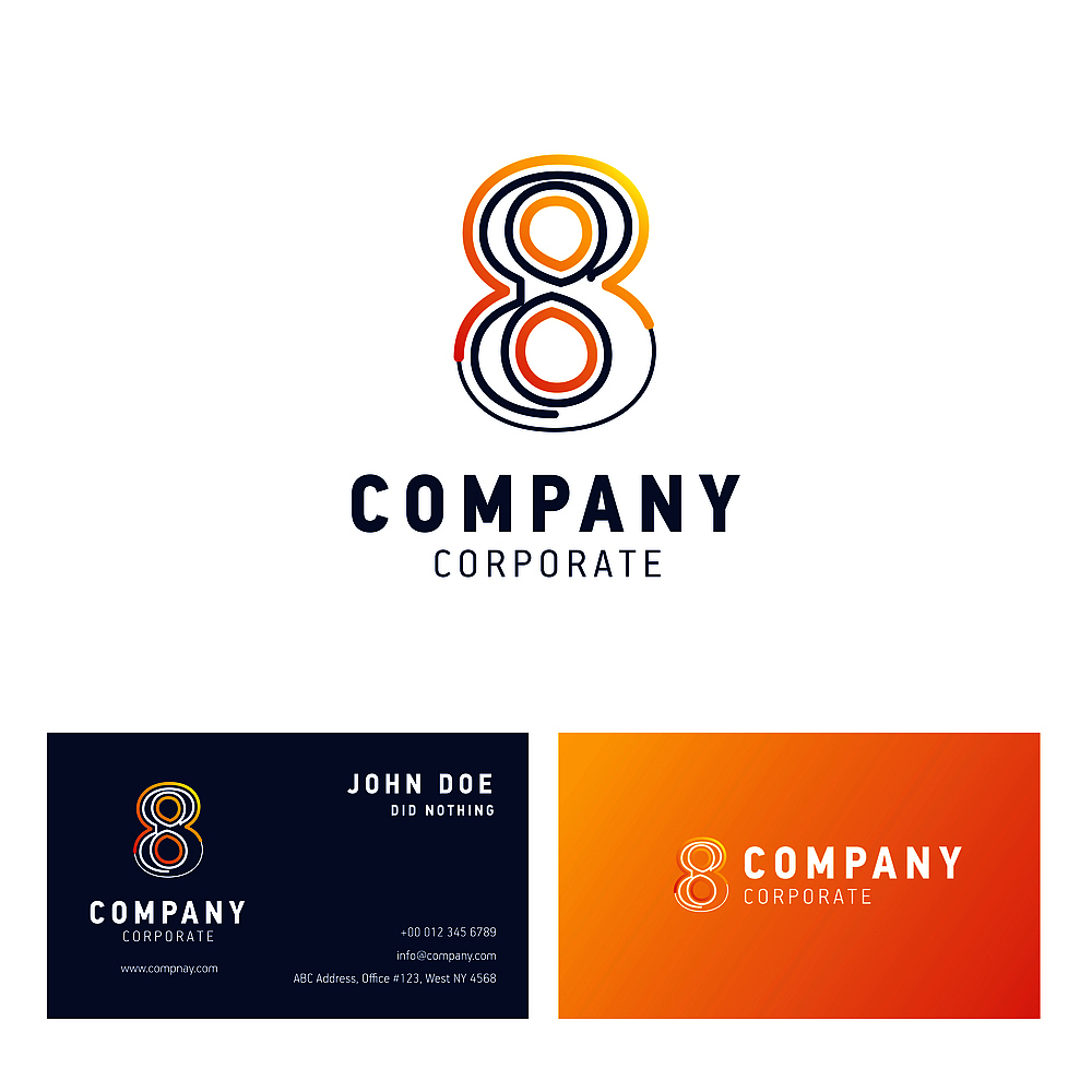 8 company logo design vector