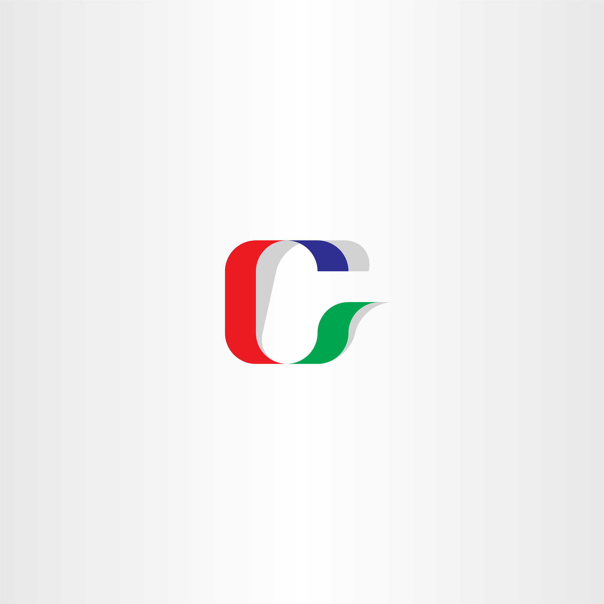 c logo letter icon logotype red green blue