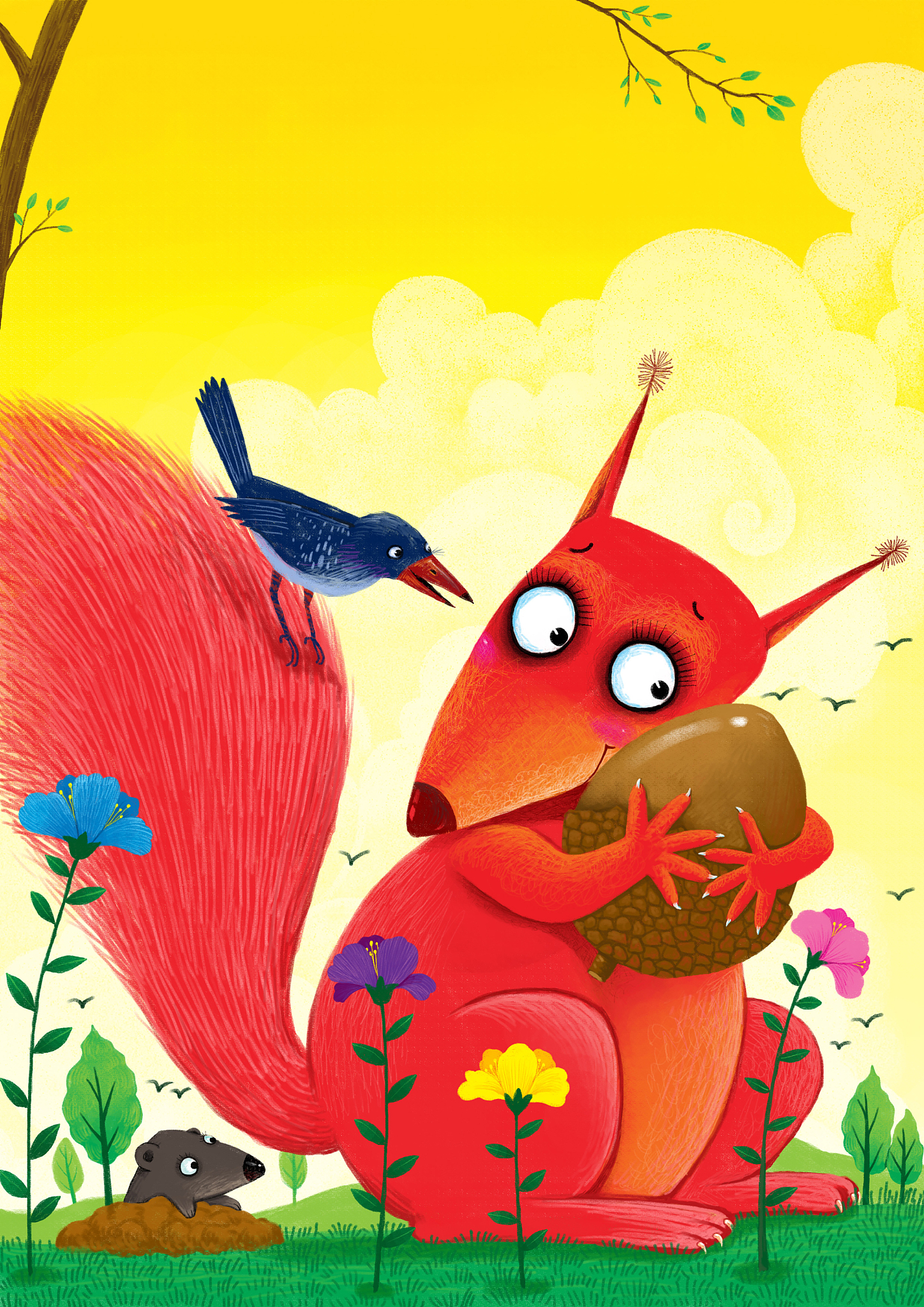 红色小鸟与友谊的故事：一个充满爱的童话
