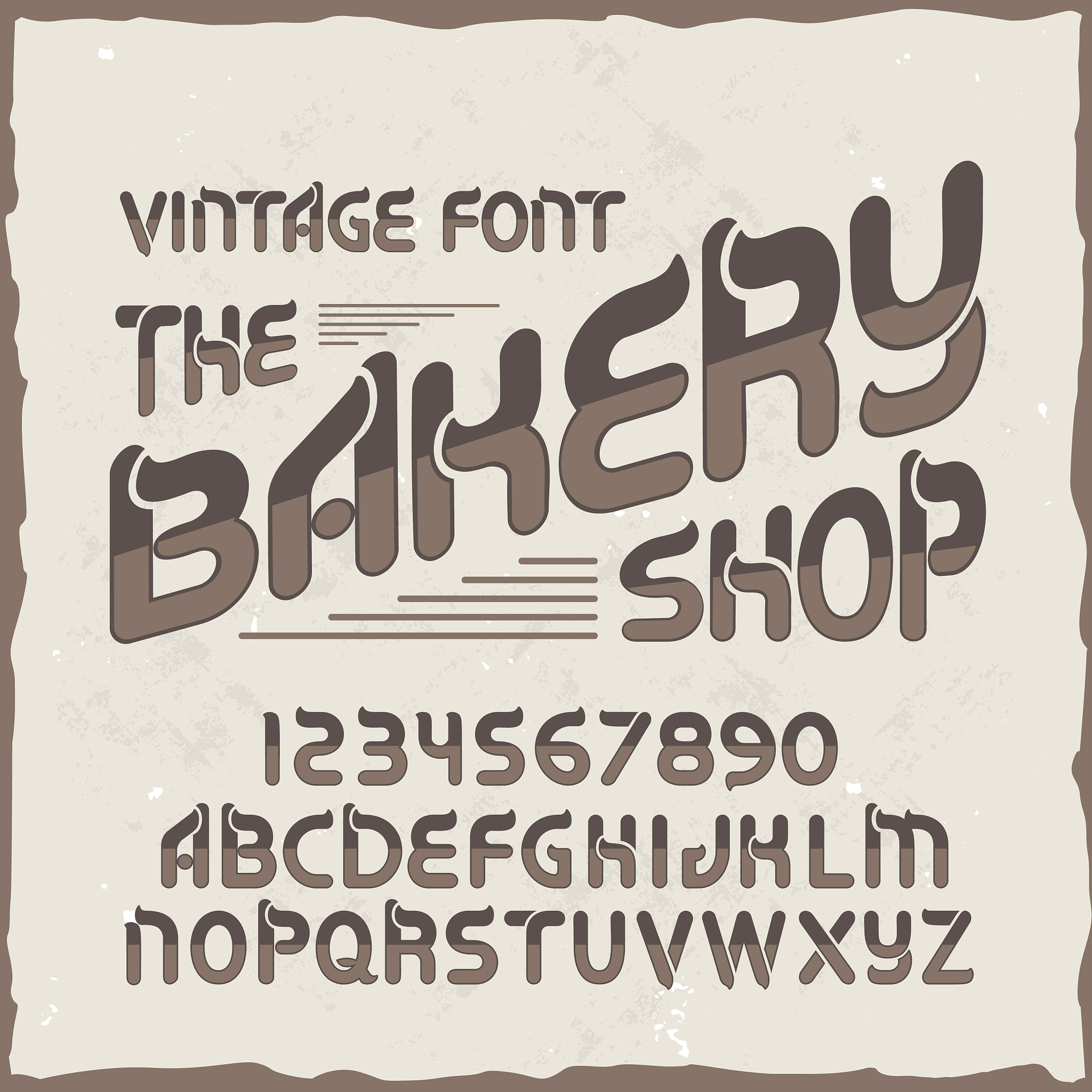 original label typeface named the bakery shop