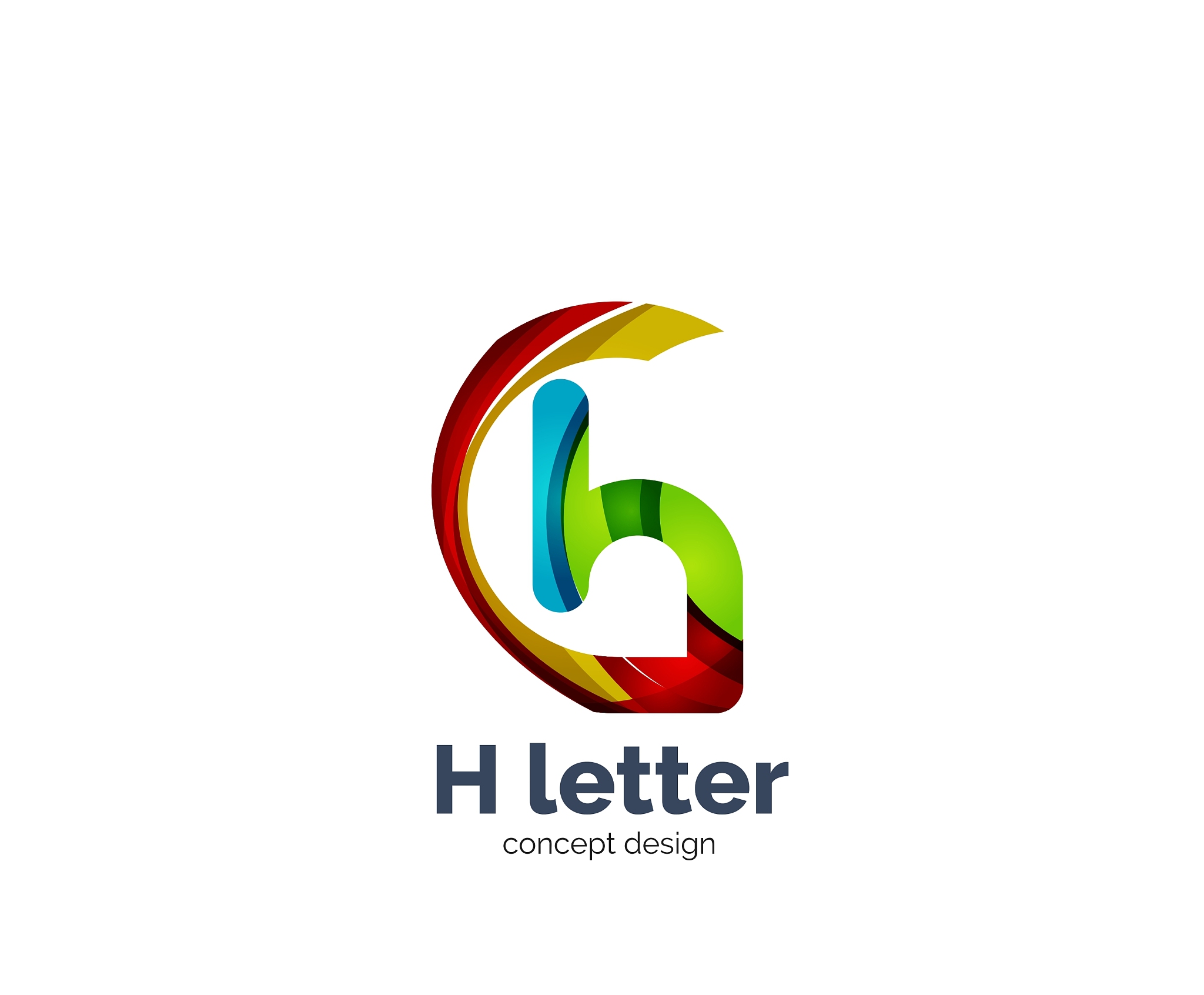 abstract h geometric letter logo template