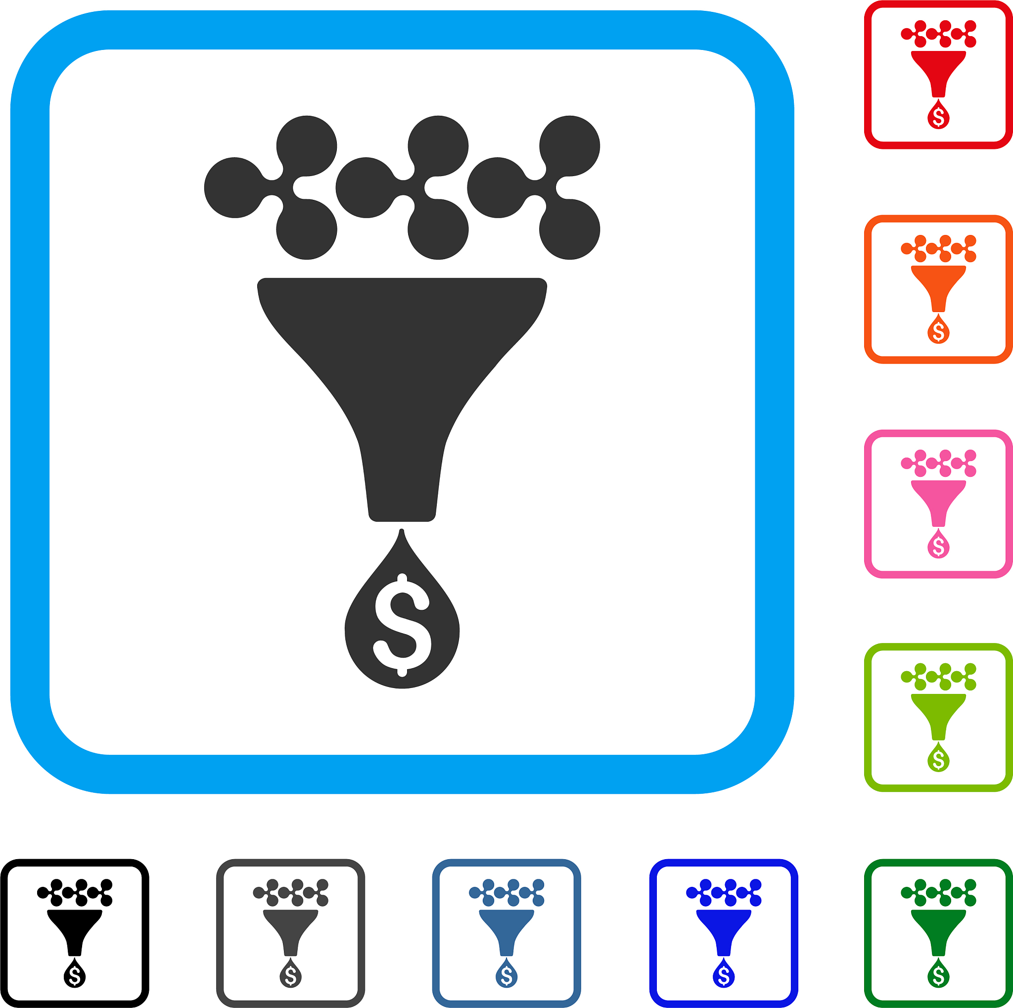 ripple dollar sales funnel framed icon